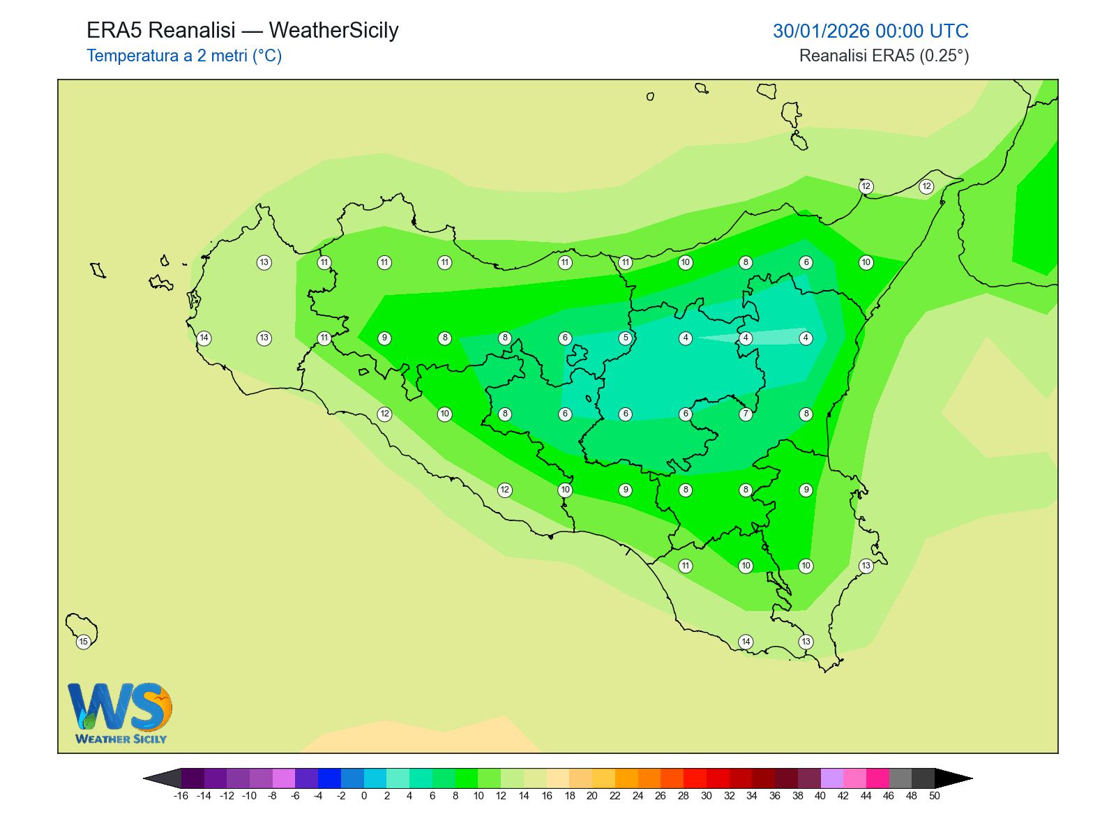Temperatura a 2 metri · 2026013000