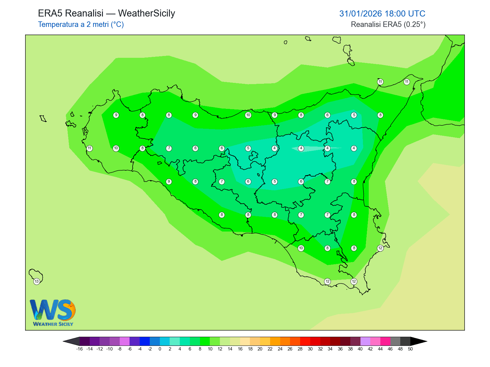 Temperatura a 2 metri · 2026013118