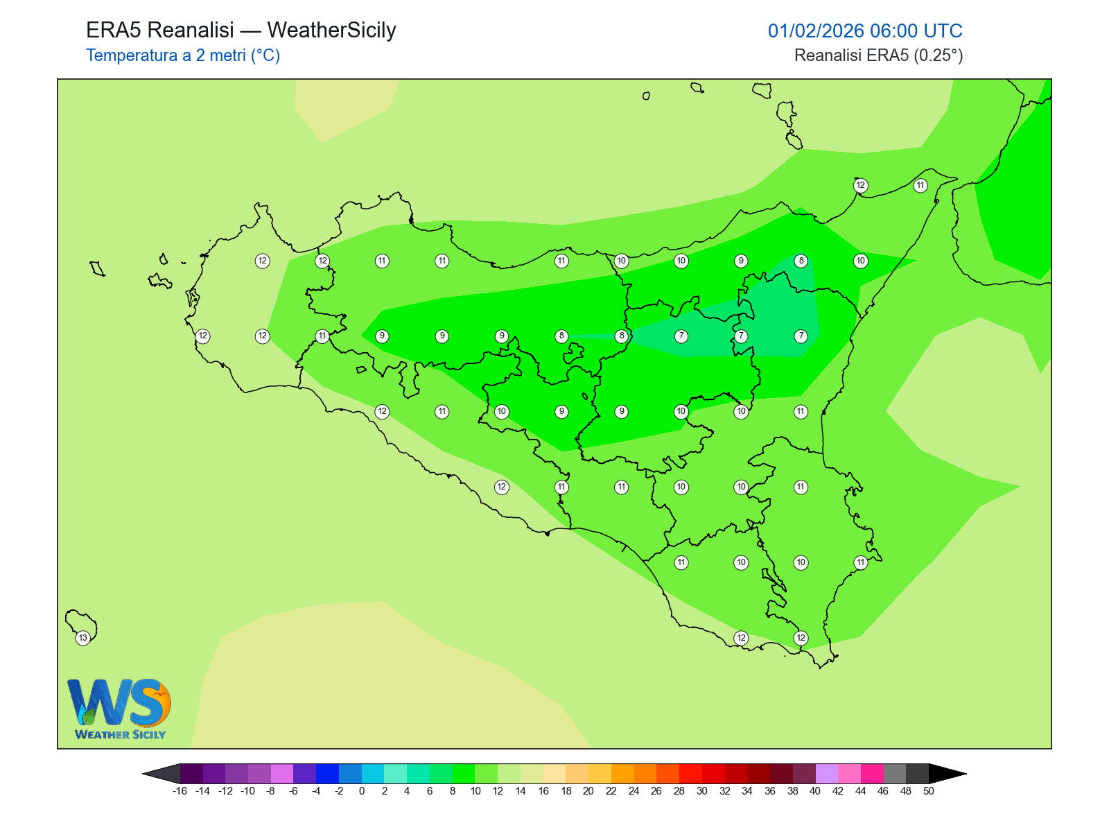 Temperatura a 2 metri · 2026020106