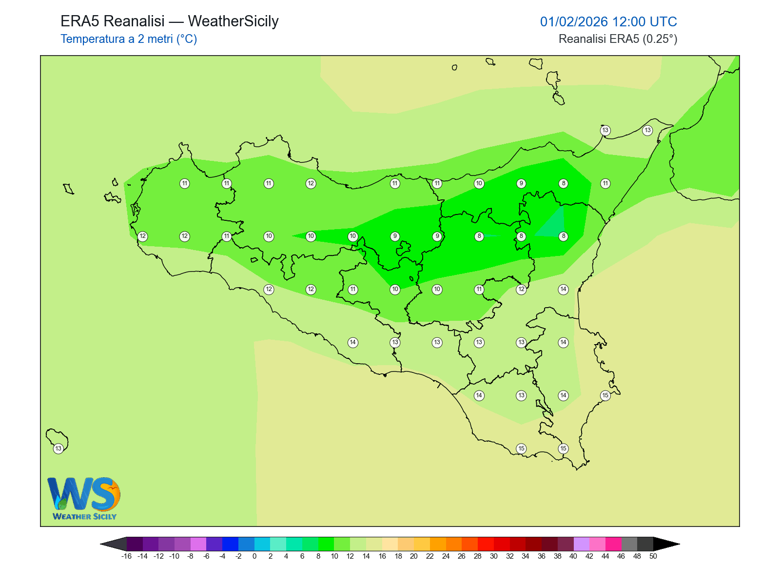 Temperatura a 2 metri · 2026020112