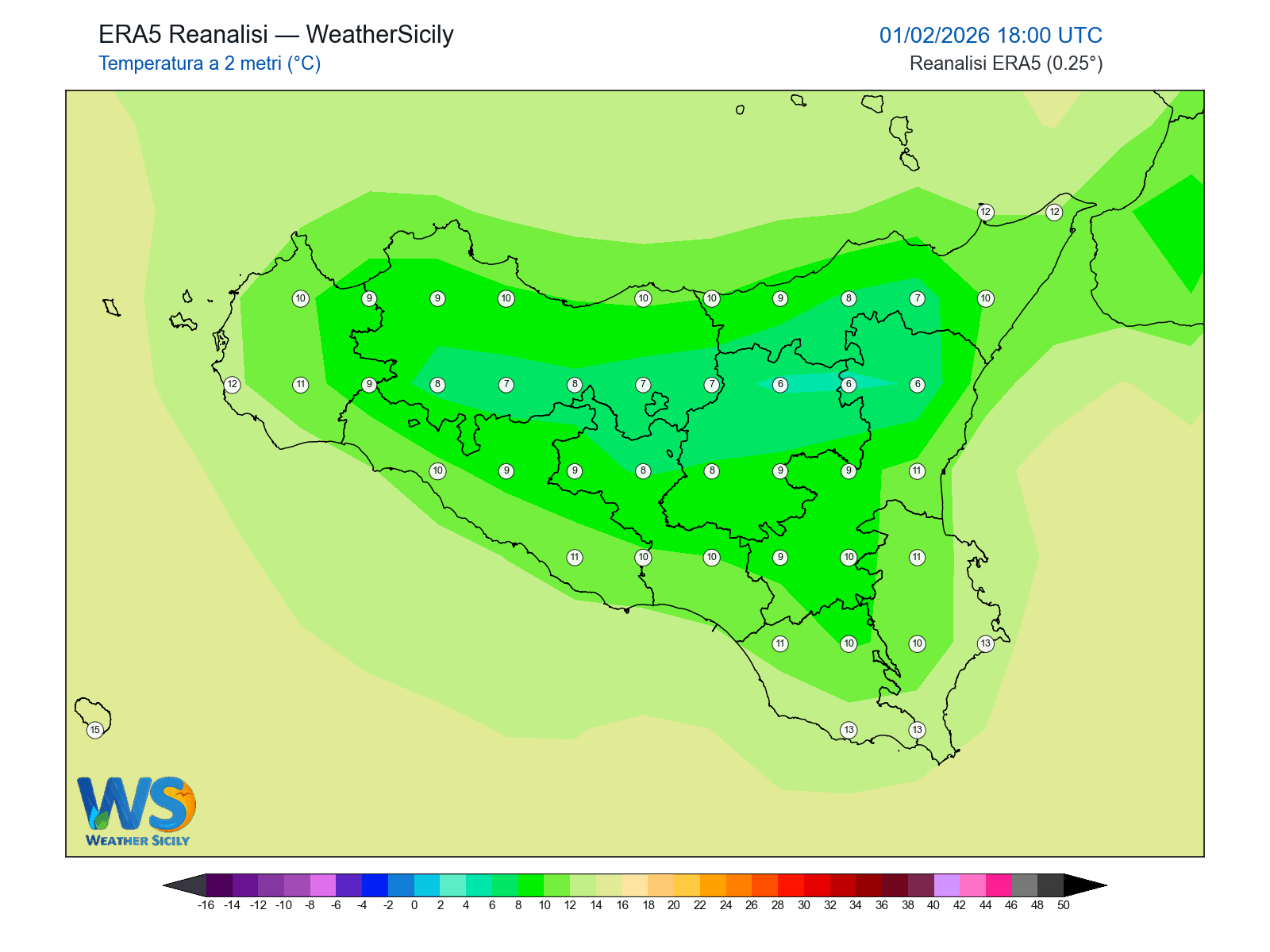 Temperatura a 2 metri · 2026020118