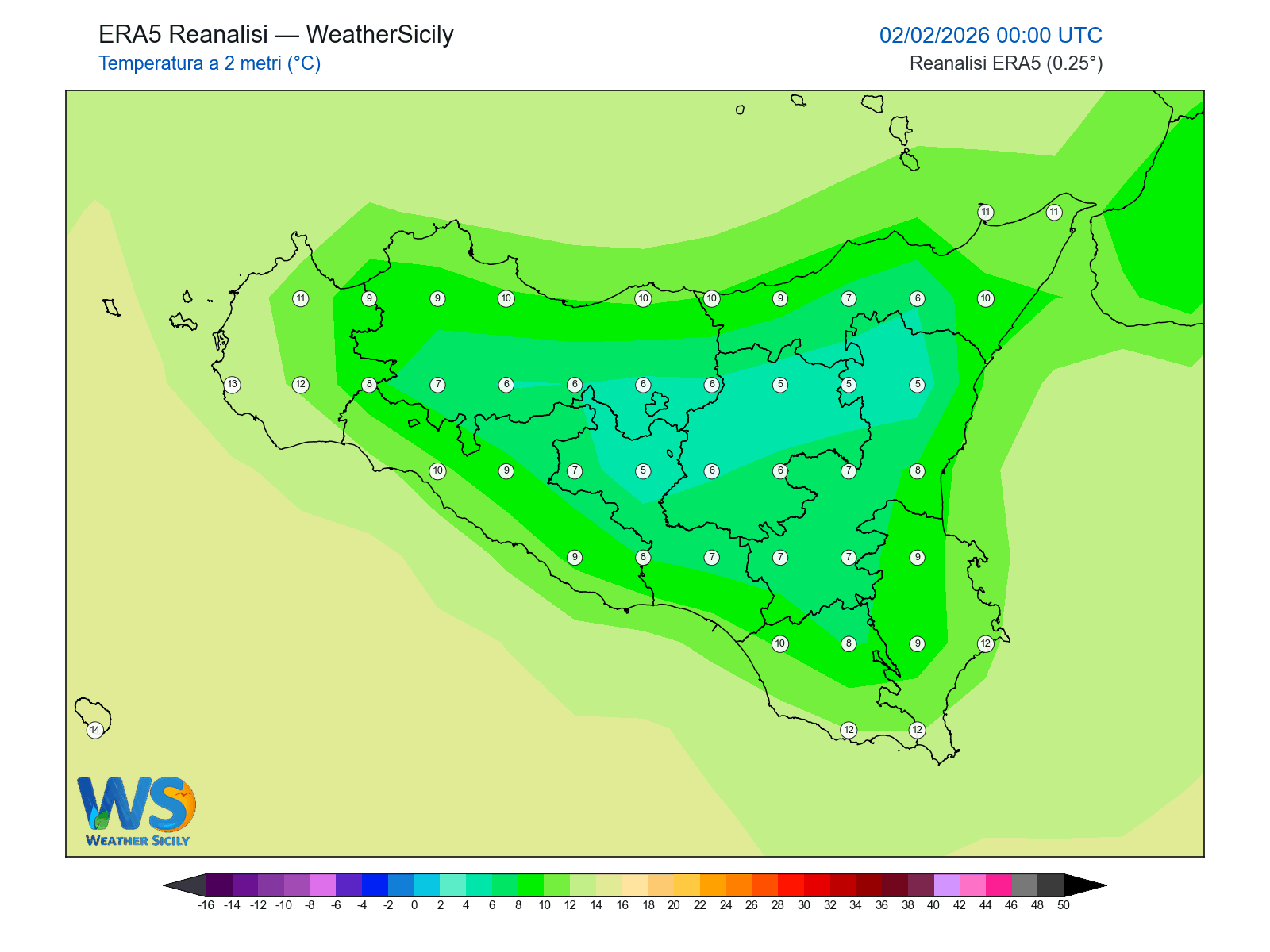 Temperatura a 2 metri · 2026020200