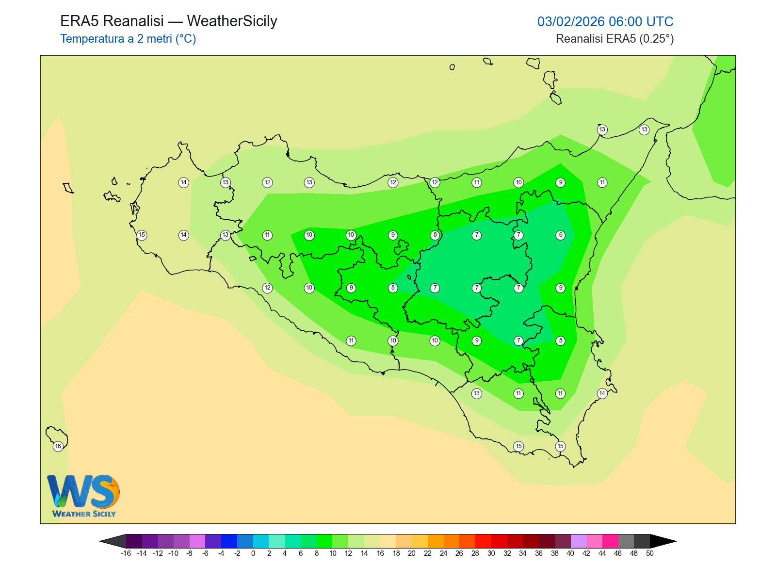 Temperatura a 2 metri · 2026020306