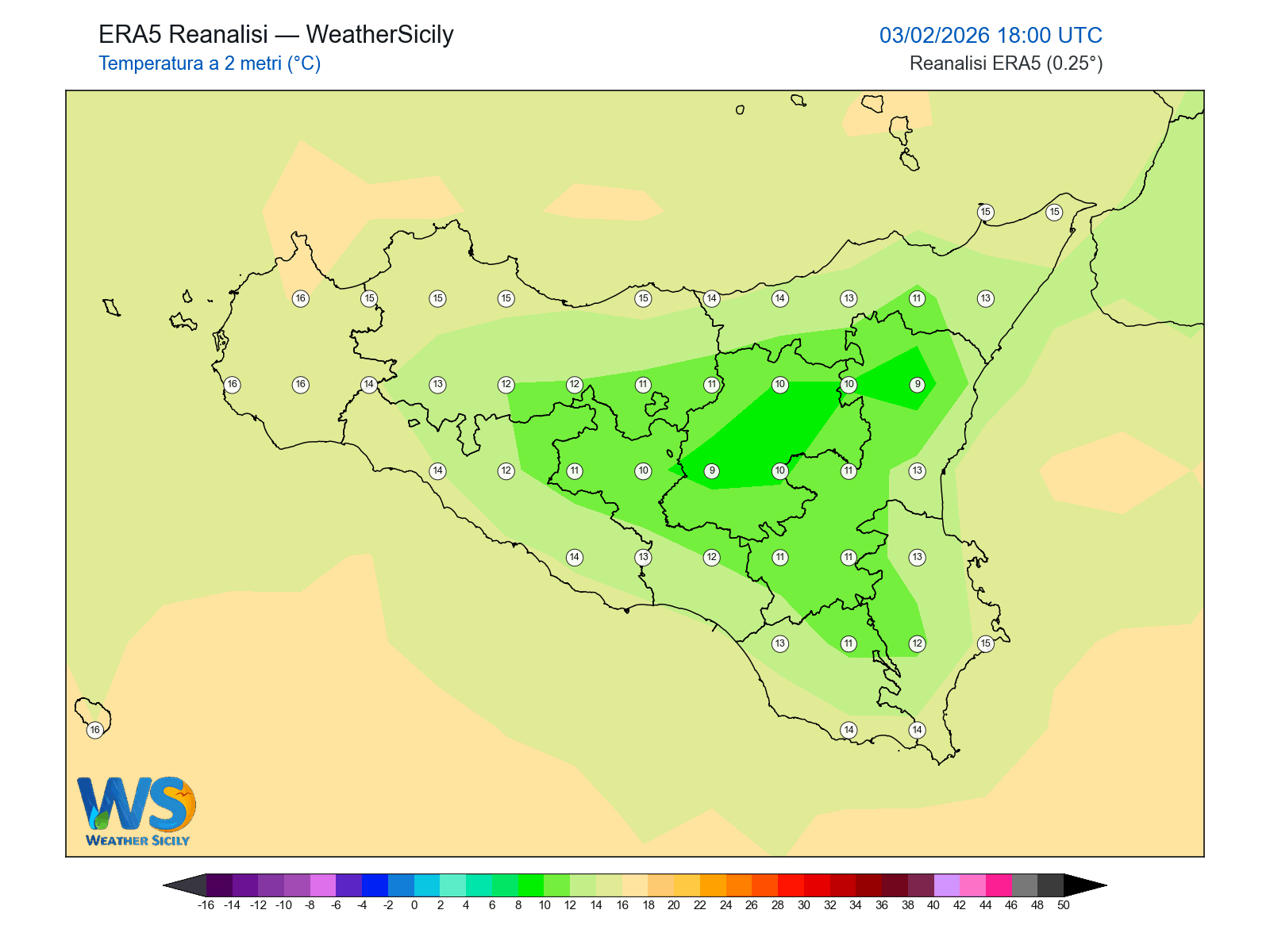 Temperatura a 2 metri · 2026020318