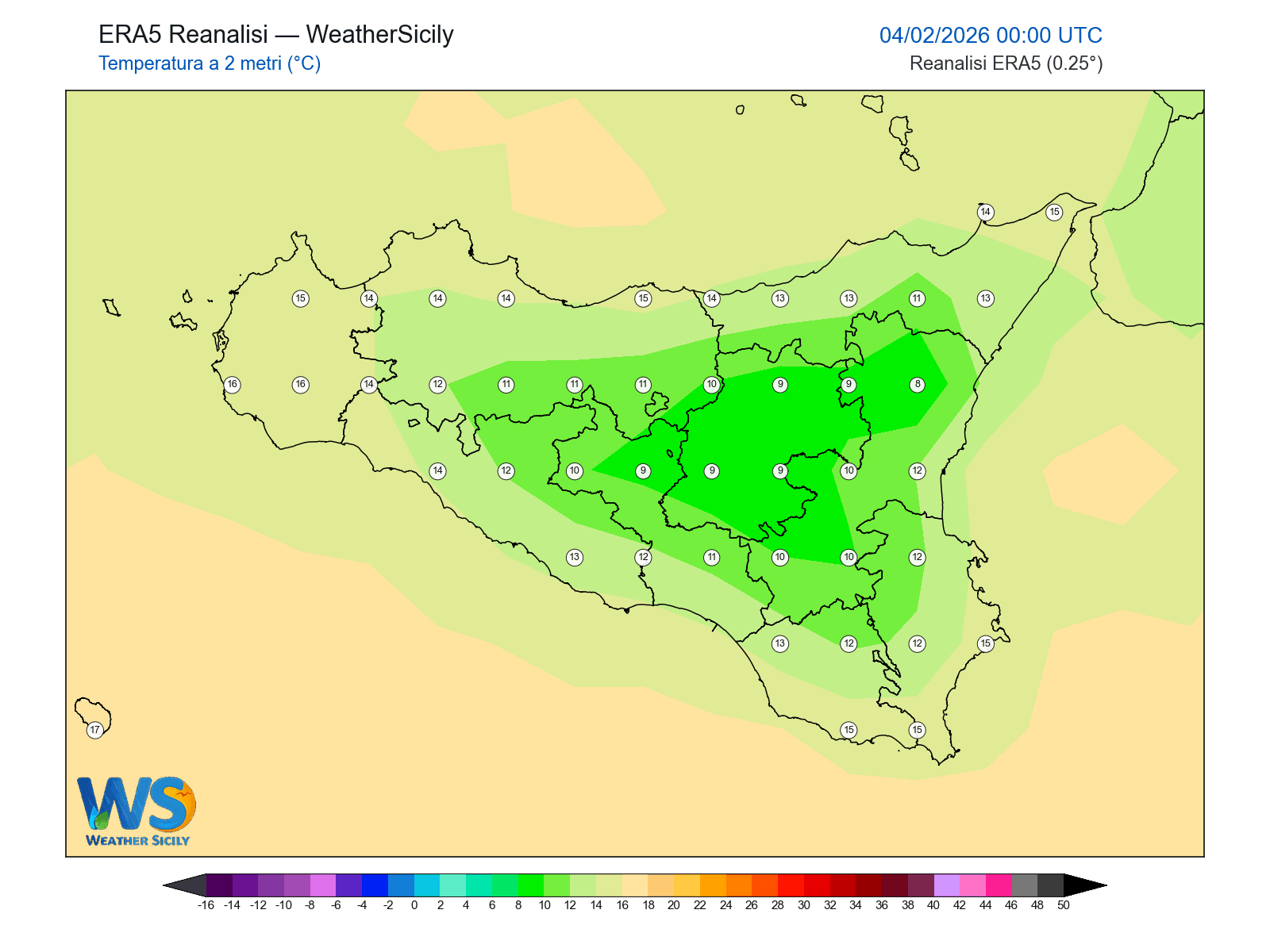 Temperatura a 2 metri · 2026020400