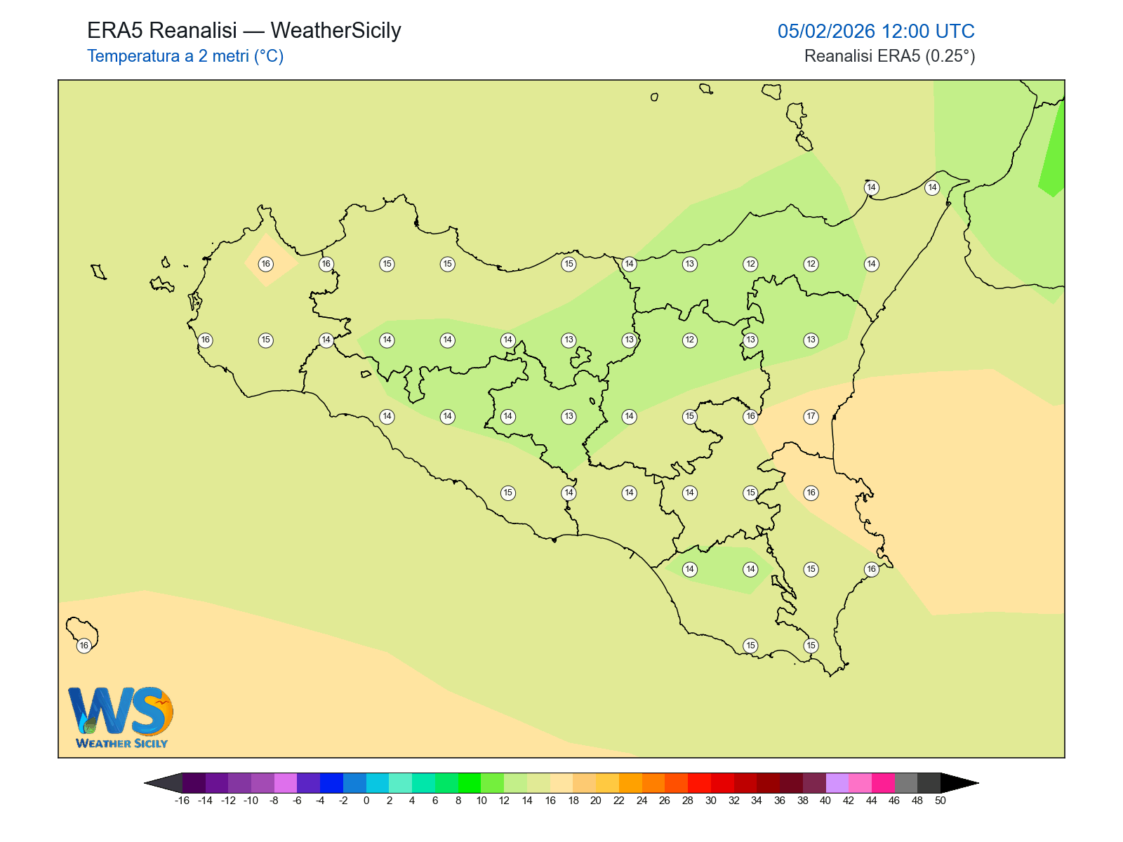 Temperatura a 2 metri · 2026020512