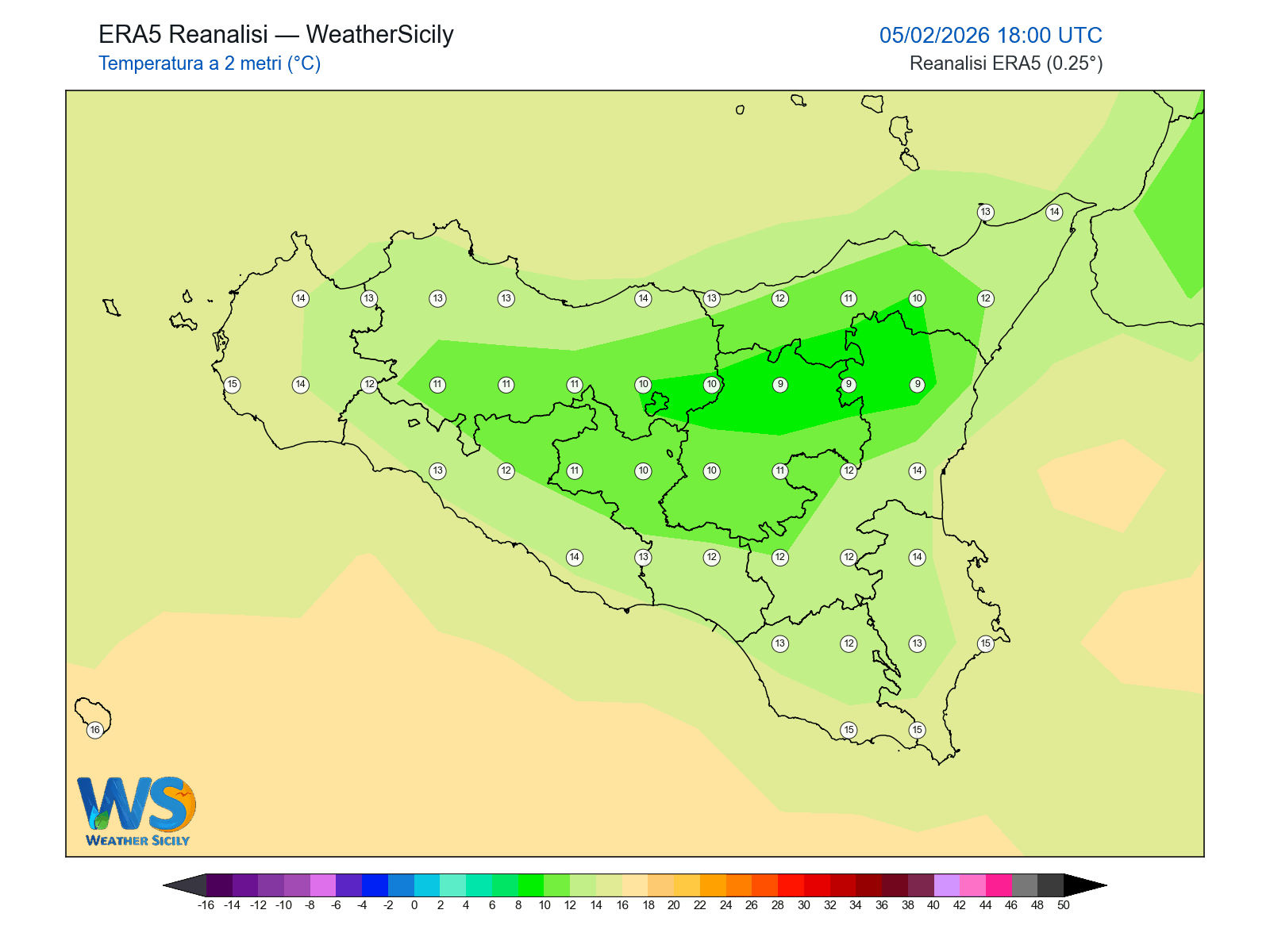 Temperatura a 2 metri · 2026020518