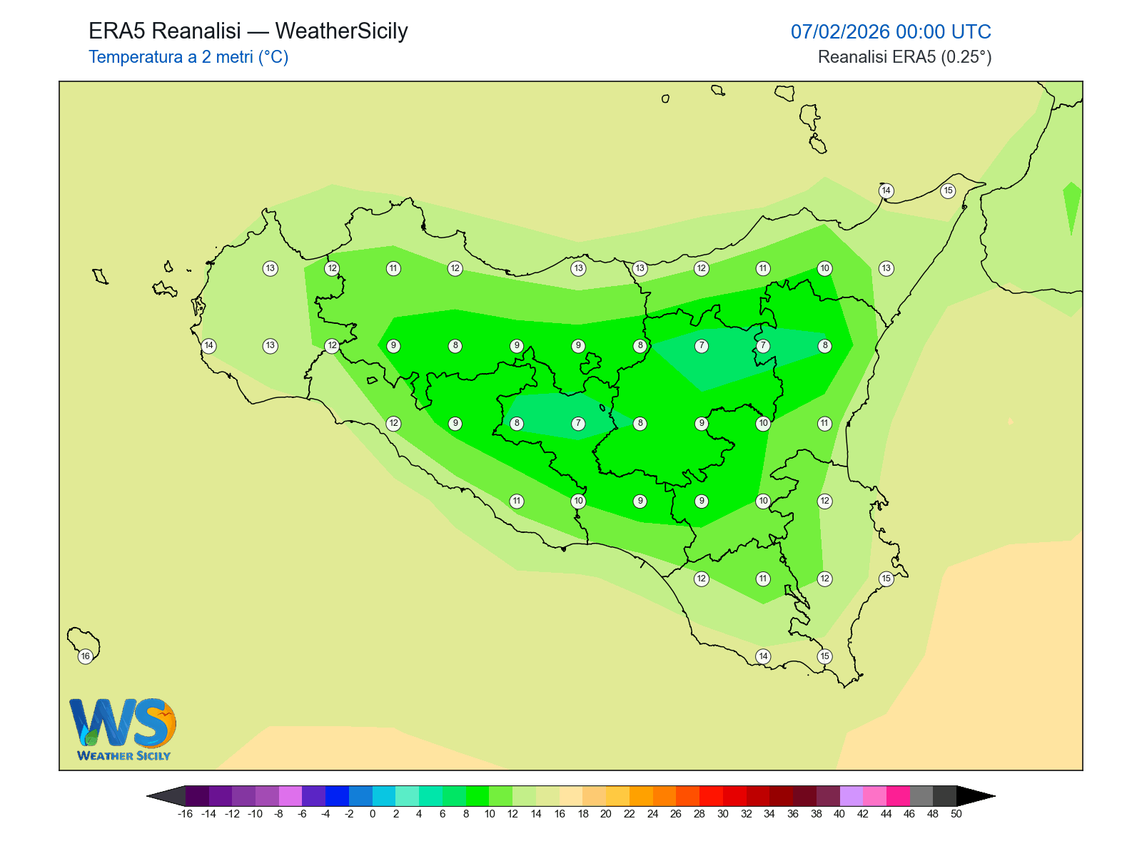 Temperatura a 2 metri · 2026020700