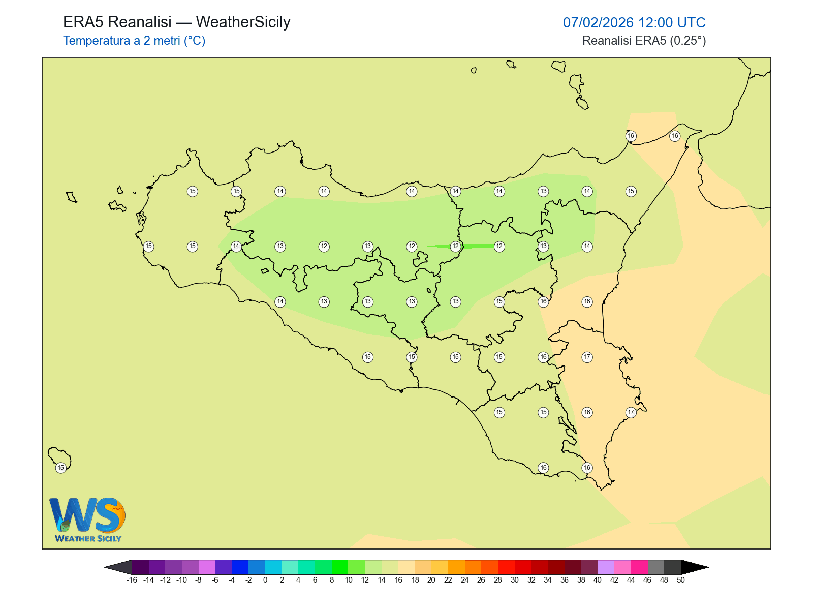 Temperatura a 2 metri · 2026020712