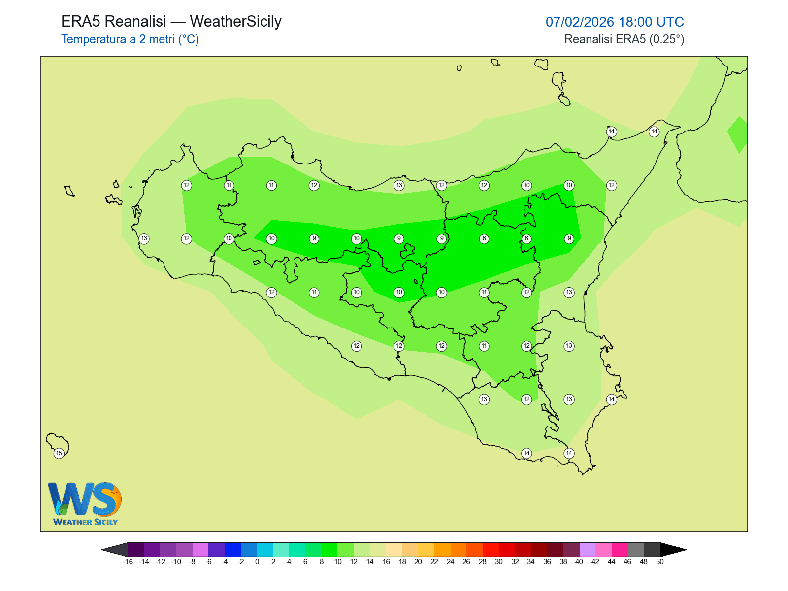 Temperatura a 2 metri · 2026020718