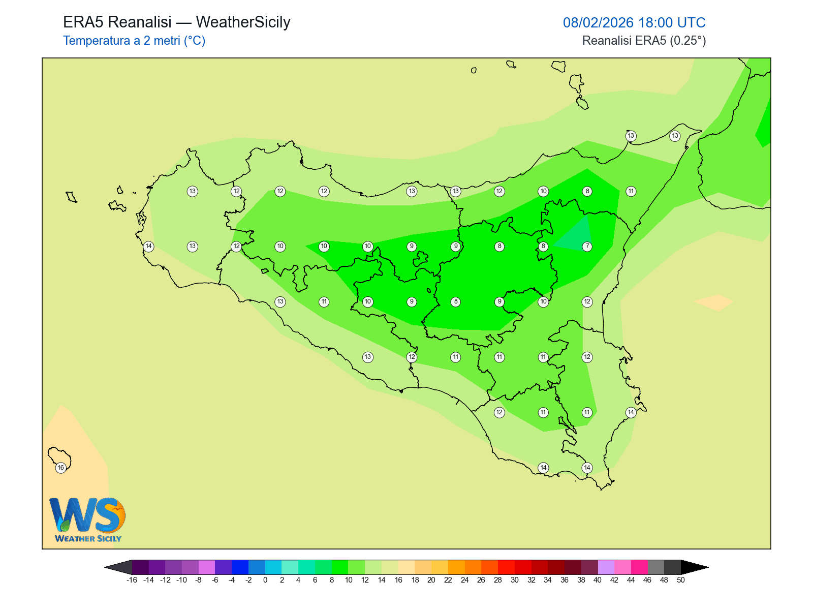 Temperatura a 2 metri · 2026020818