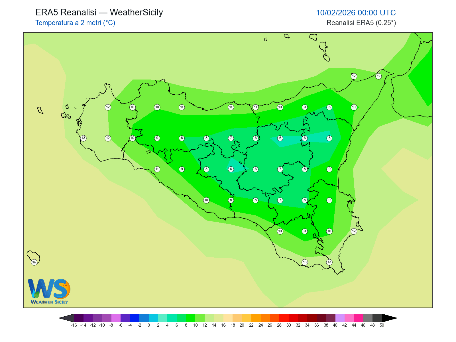Temperatura a 2 metri · 2026021000