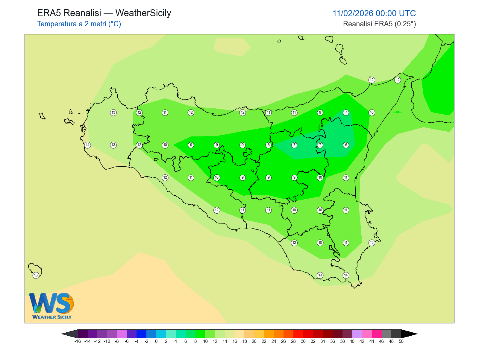 Temperatura a 2 metri · 2026021100