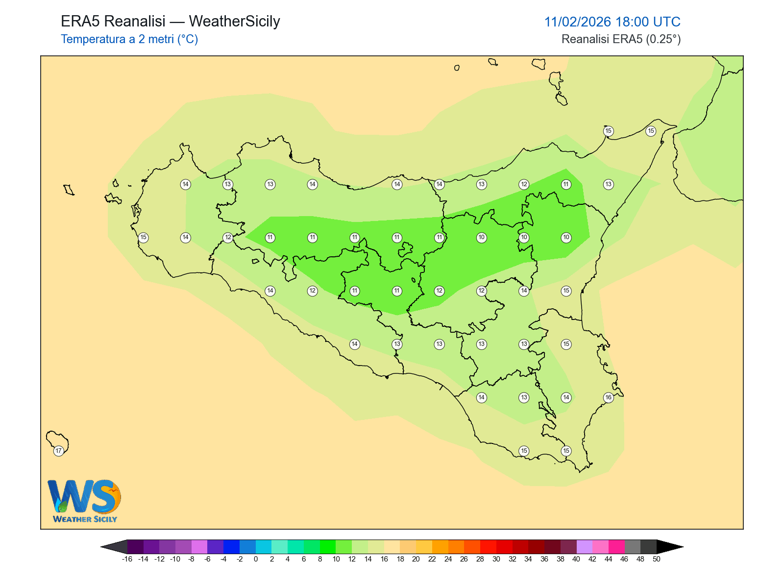 Temperatura a 2 metri · 2026021118