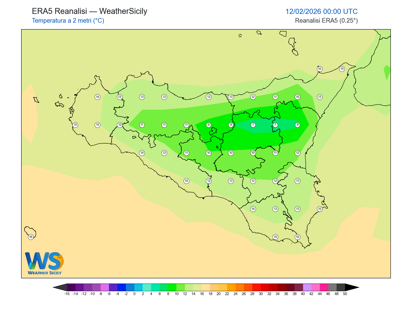 Temperatura a 2 metri · 2026021200