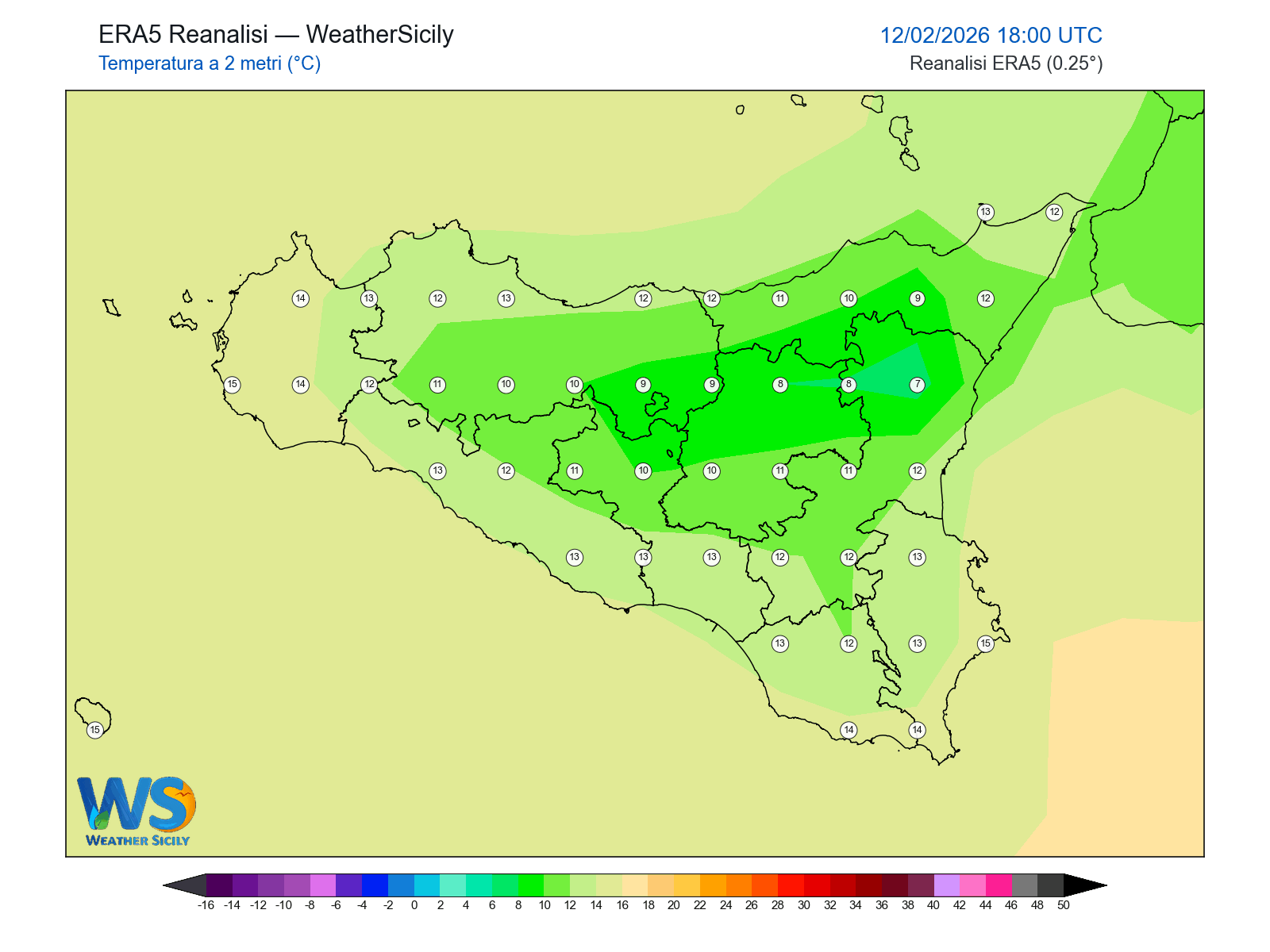 Temperatura a 2 metri · 2026021218