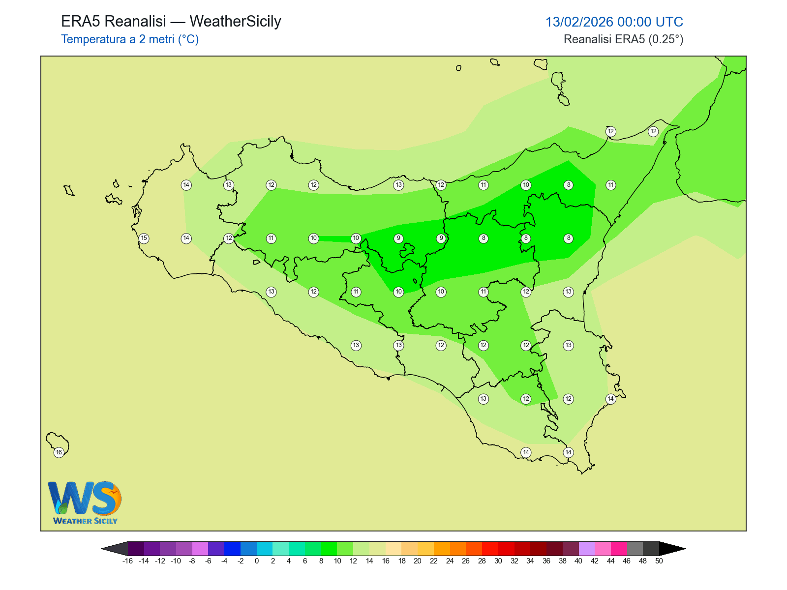 Temperatura a 2 metri · 2026021300