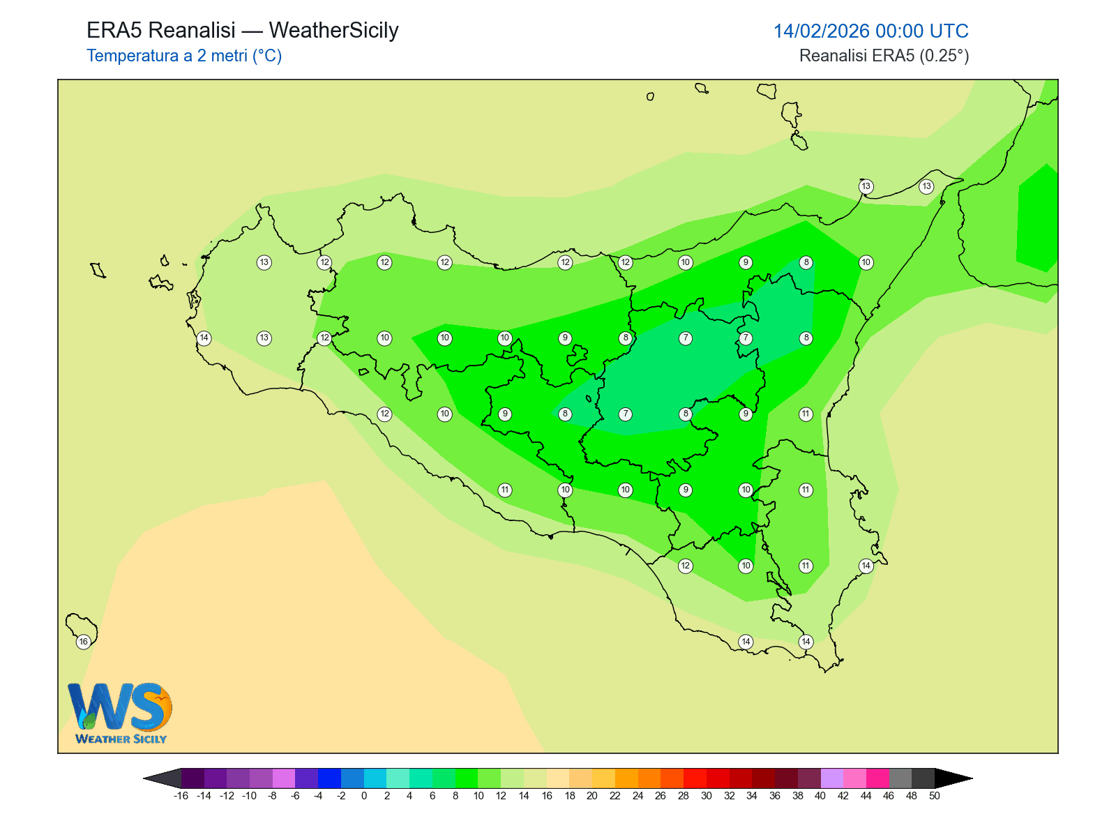 Temperatura a 2 metri · 2026021400
