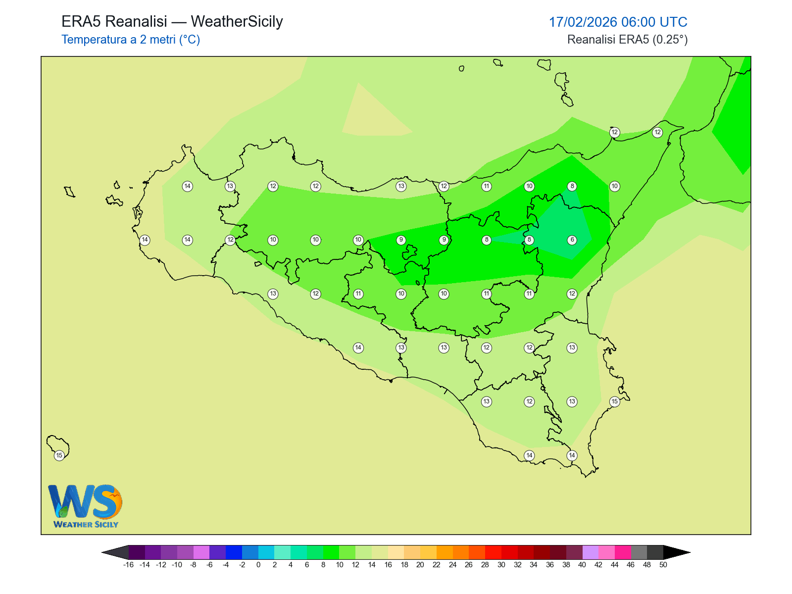 Temperatura a 2 metri · 2026021706