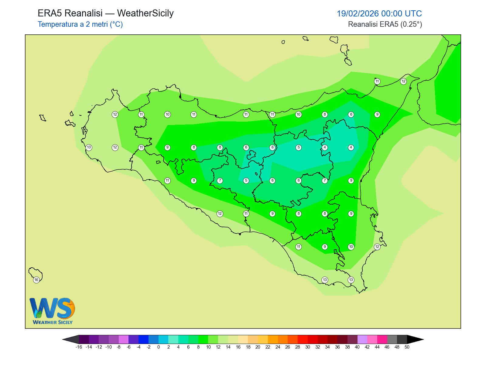 Temperatura a 2 metri · 2026021900