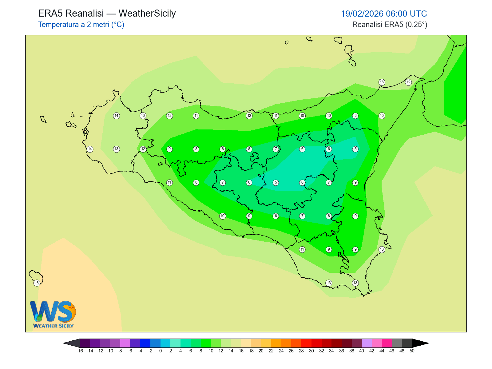 Temperatura a 2 metri · 2026021906