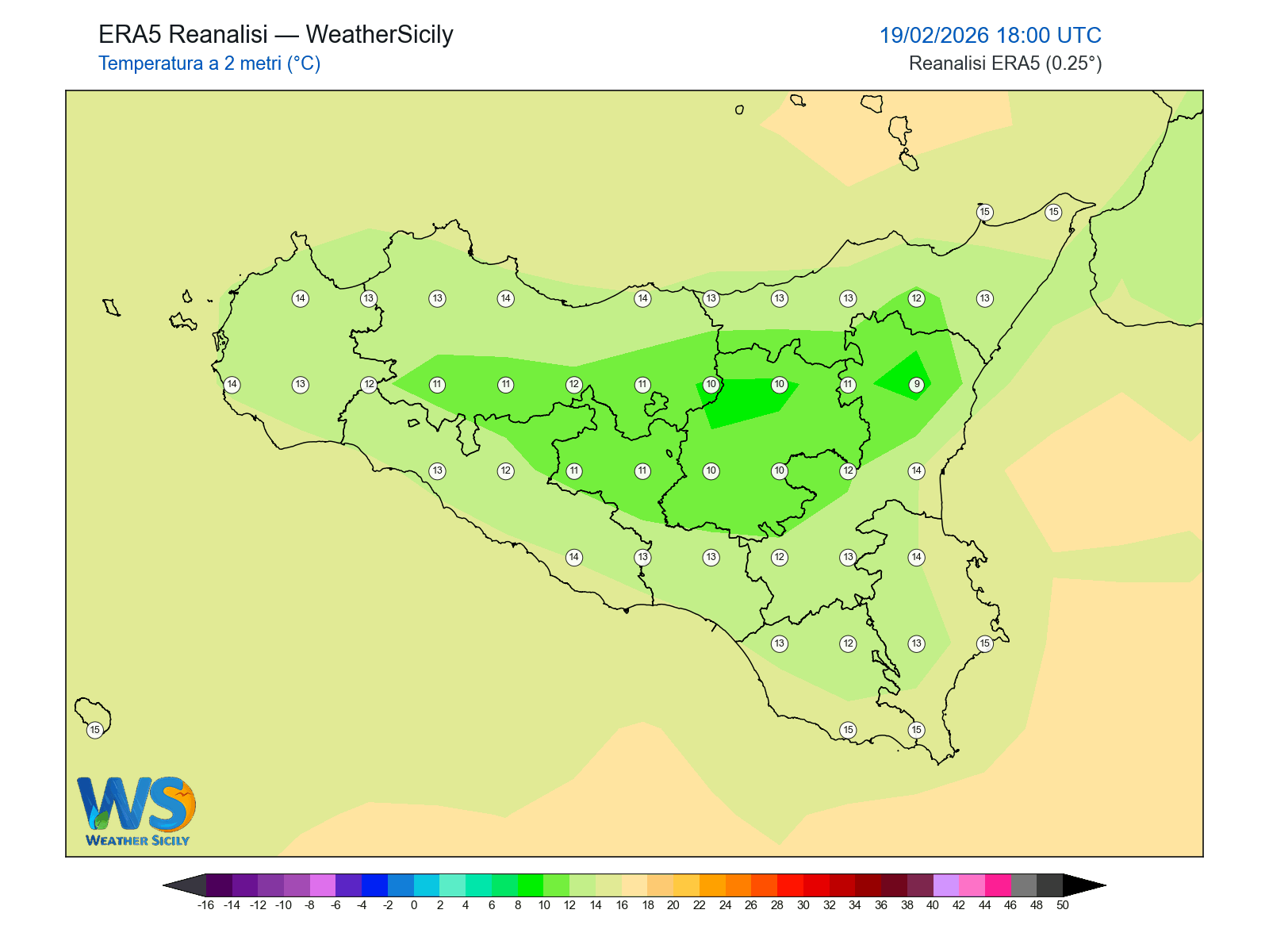 Temperatura a 2 metri · 2026021918