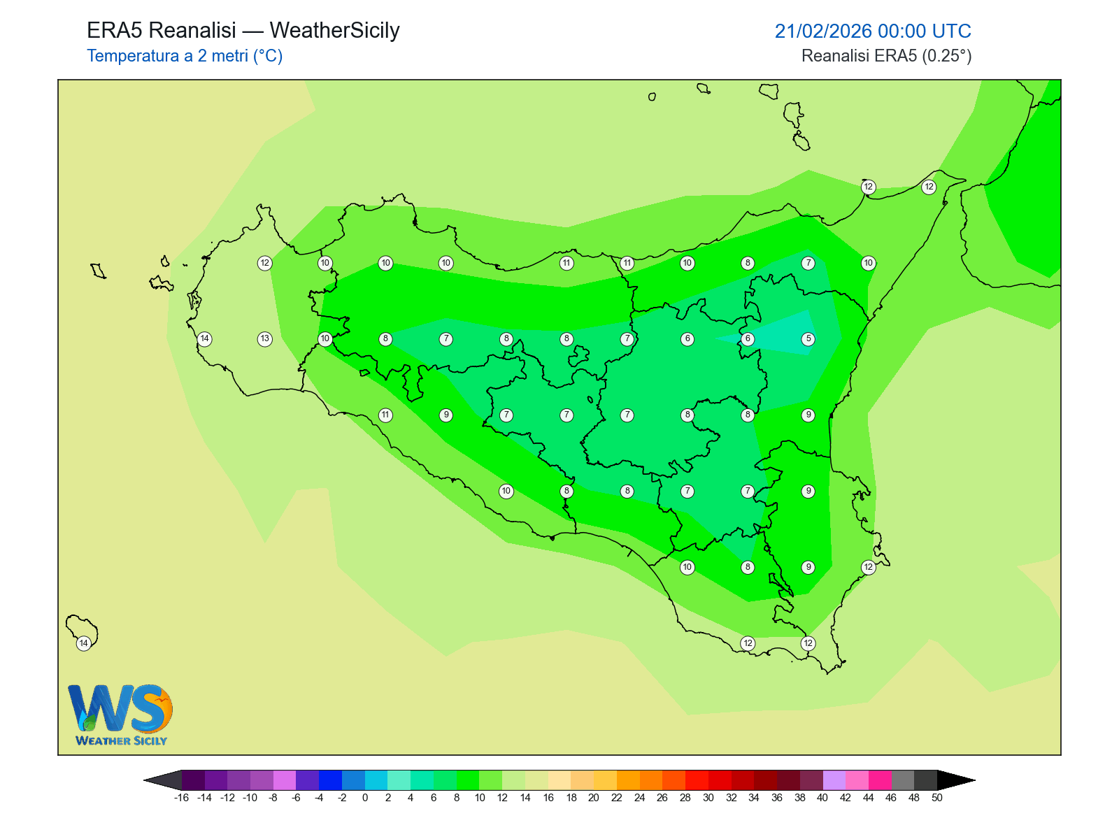 Temperatura a 2 metri · 2026022100