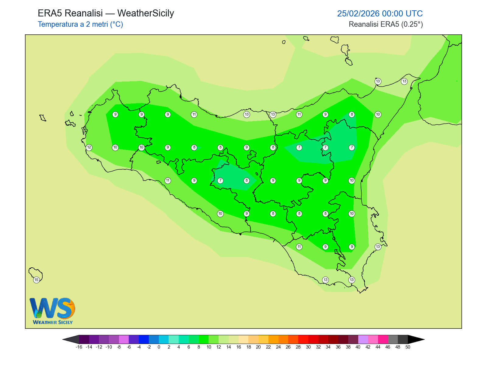 Temperatura a 2 metri · 2026022500