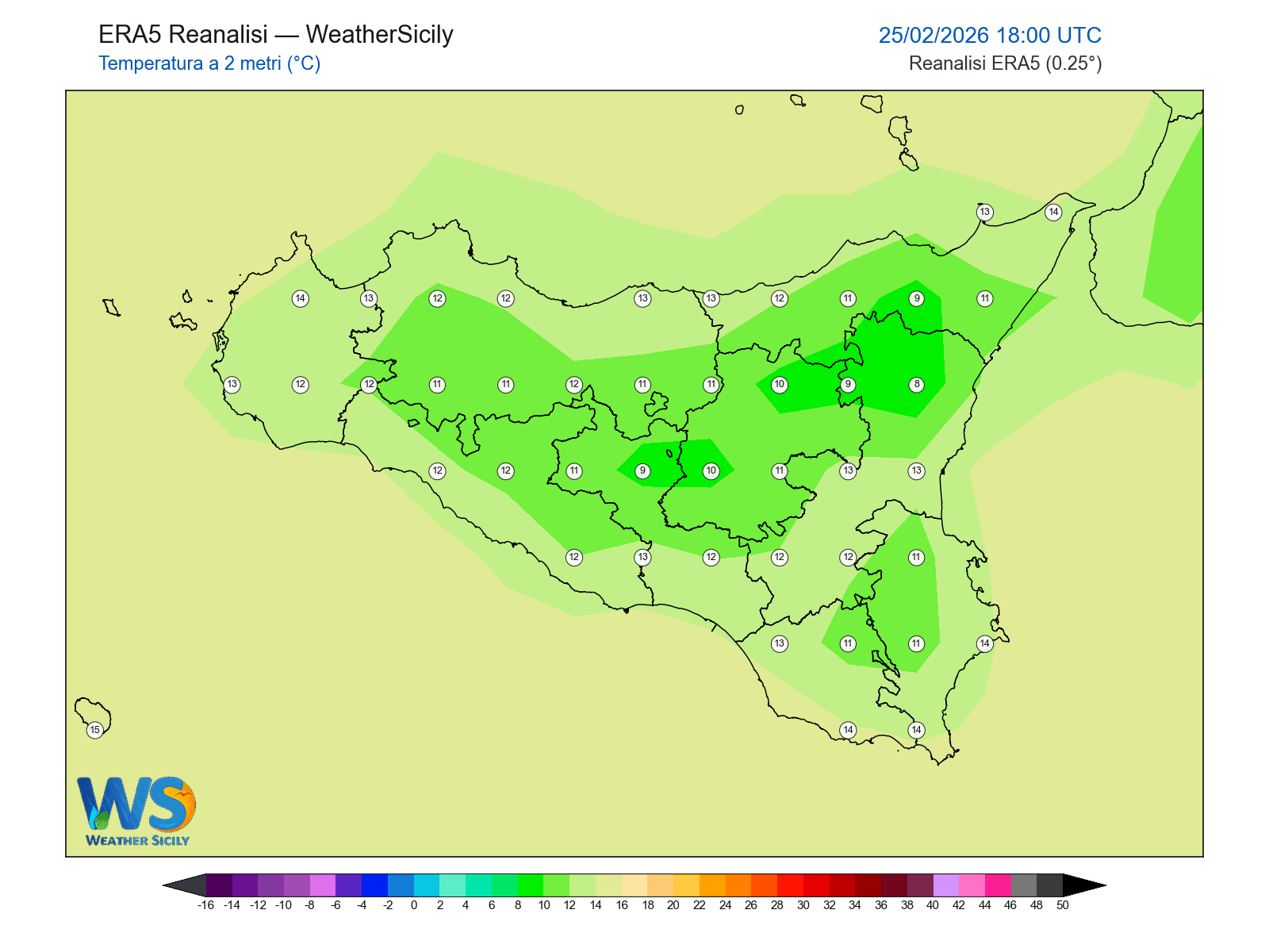 Temperatura a 2 metri · 2026022518