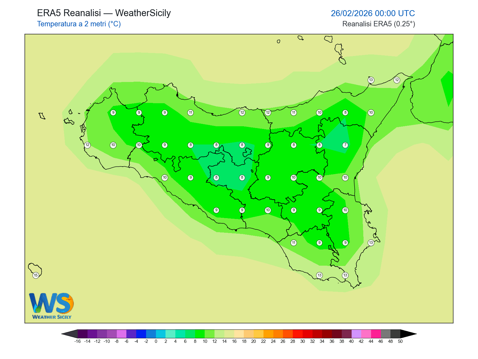 Temperatura a 2 metri · 2026022600