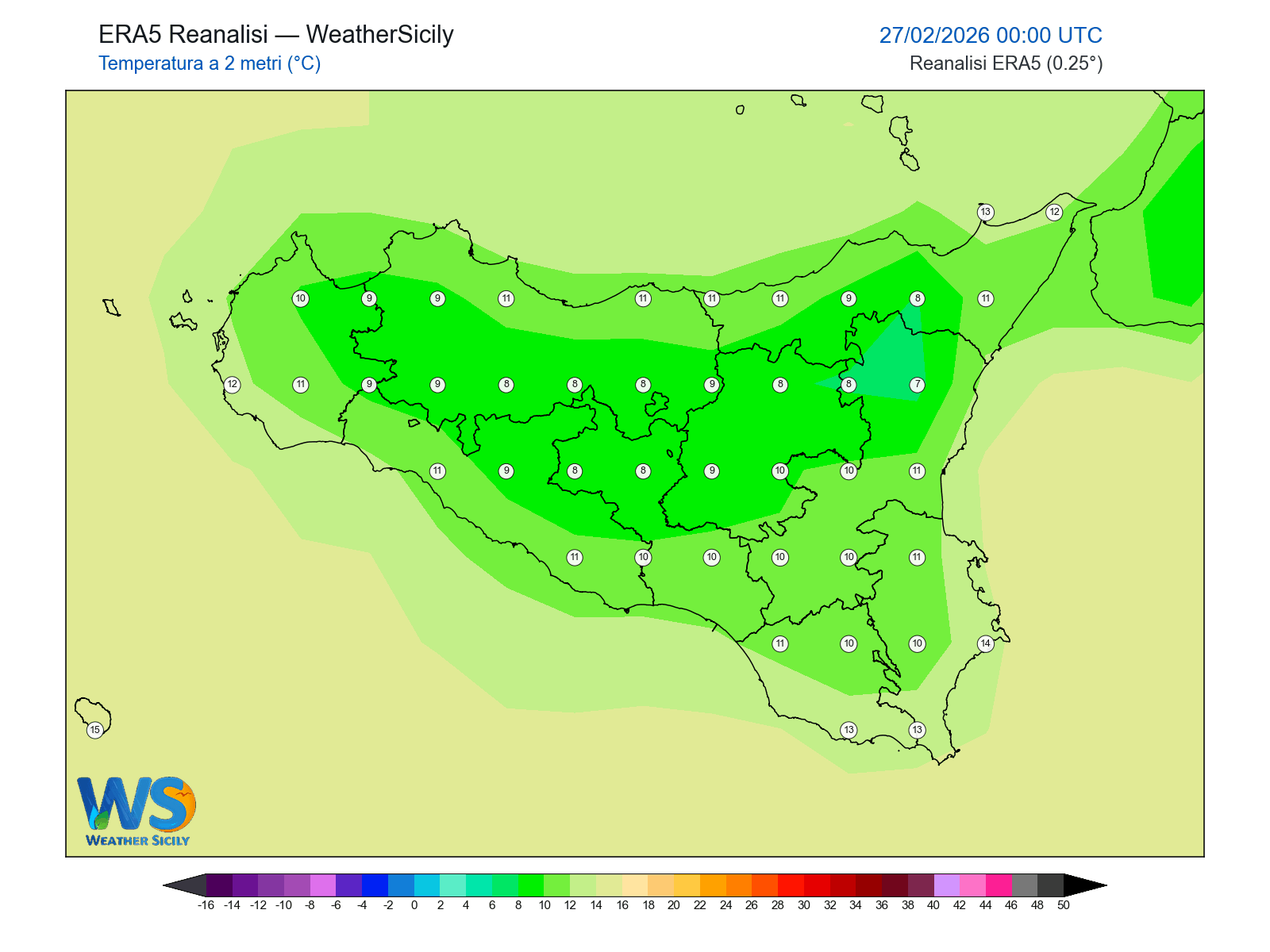Temperatura a 2 metri · 2026022700