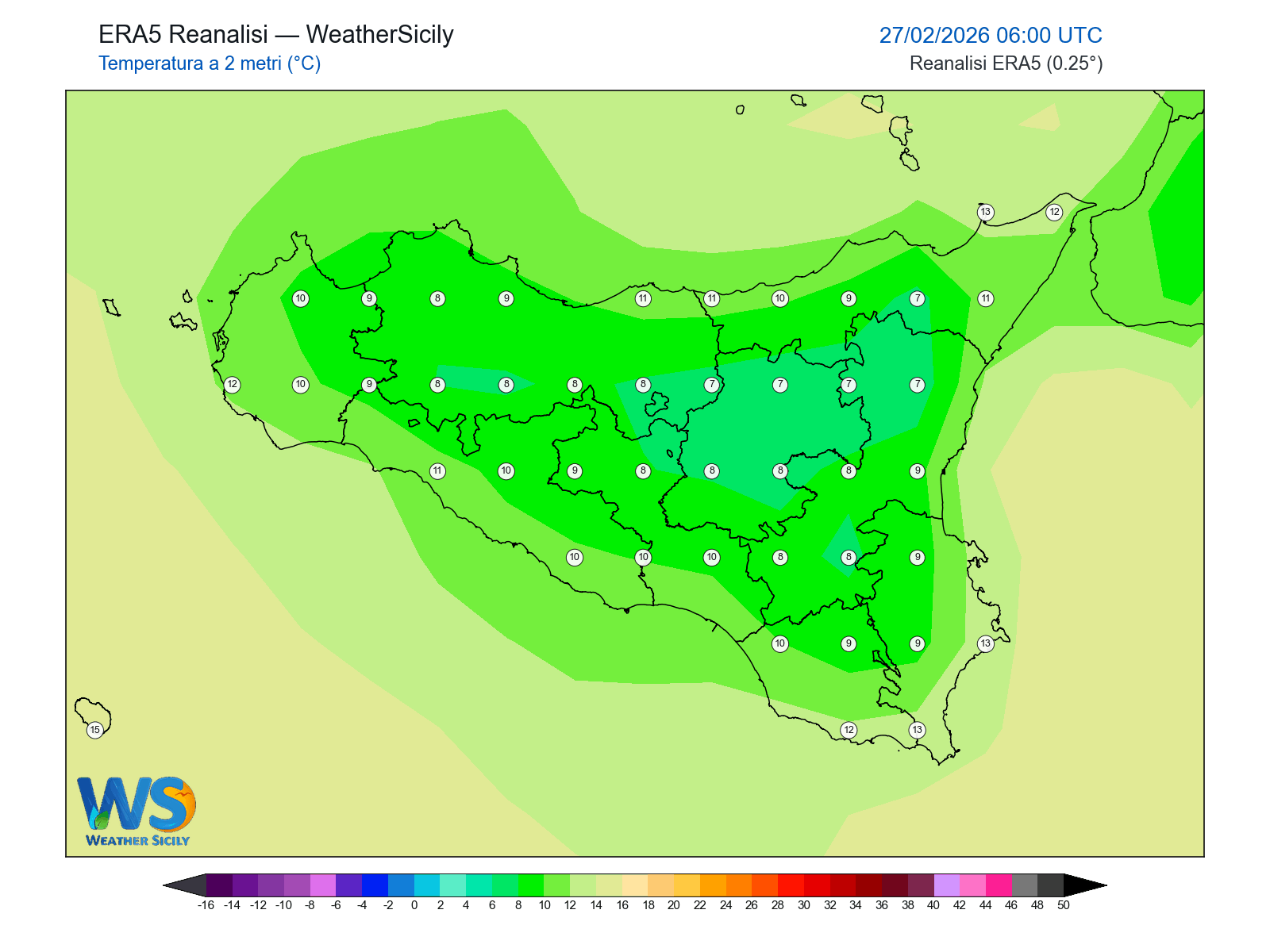 Temperatura a 2 metri · 2026022706