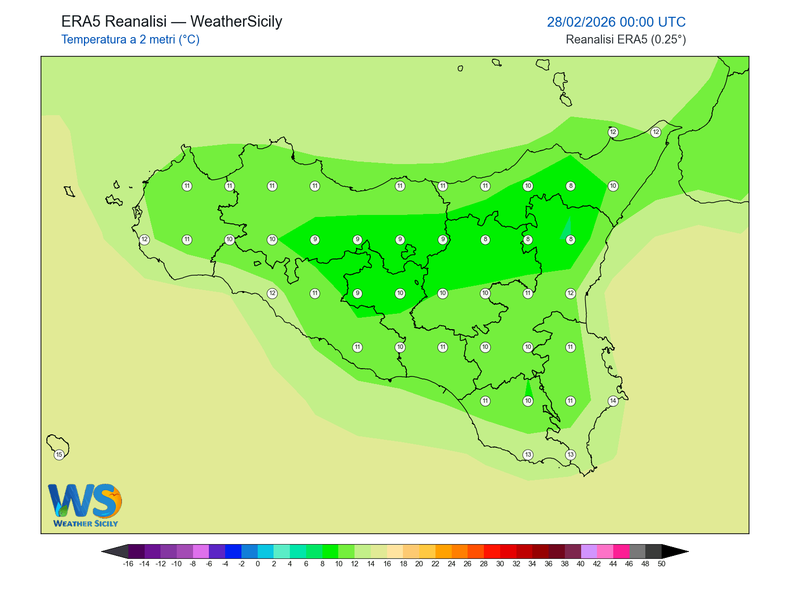 Temperatura a 2 metri · 2026022800