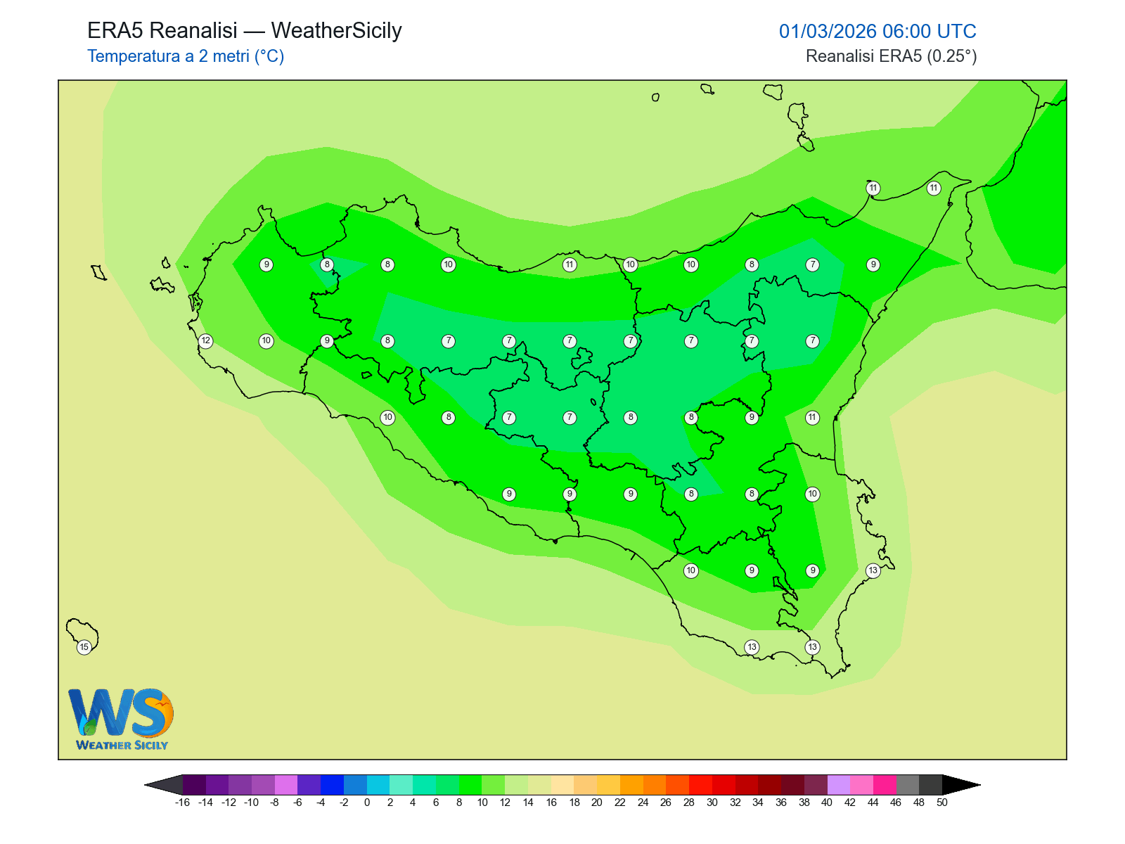 Temperatura a 2 metri · 2026030106