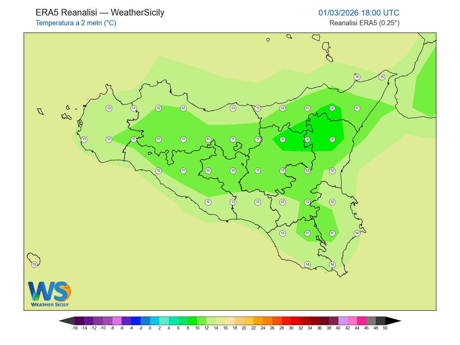 Temperatura a 2 metri · 2026030118