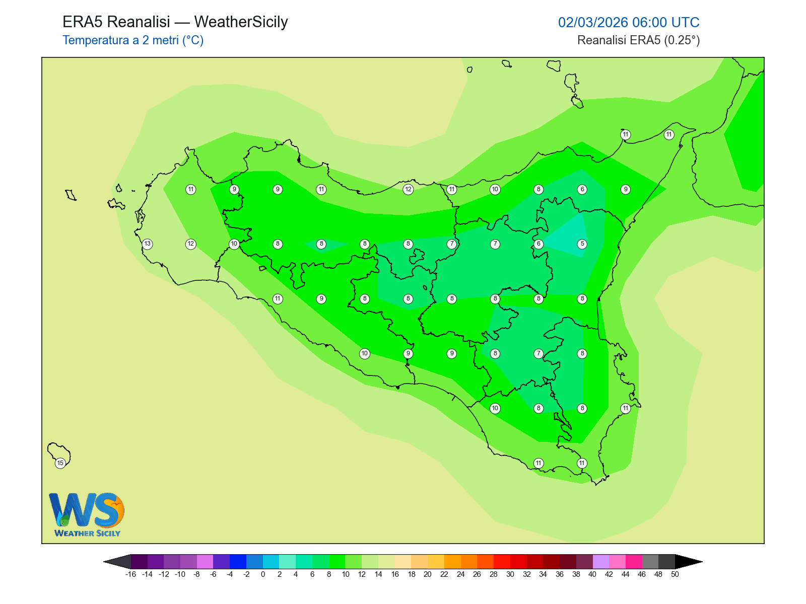 Temperatura a 2 metri · 2026030206