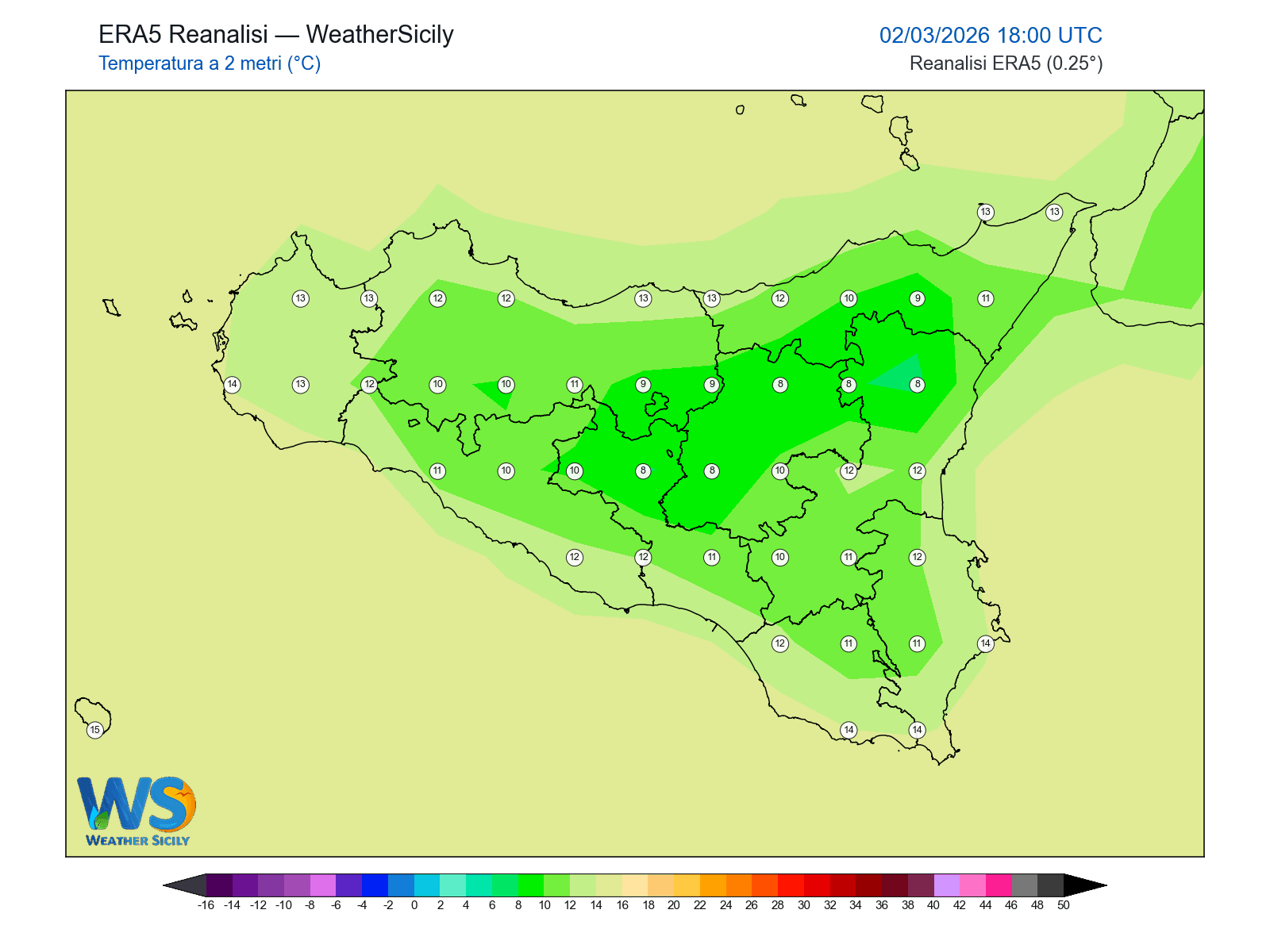 Temperatura a 2 metri · 2026030218