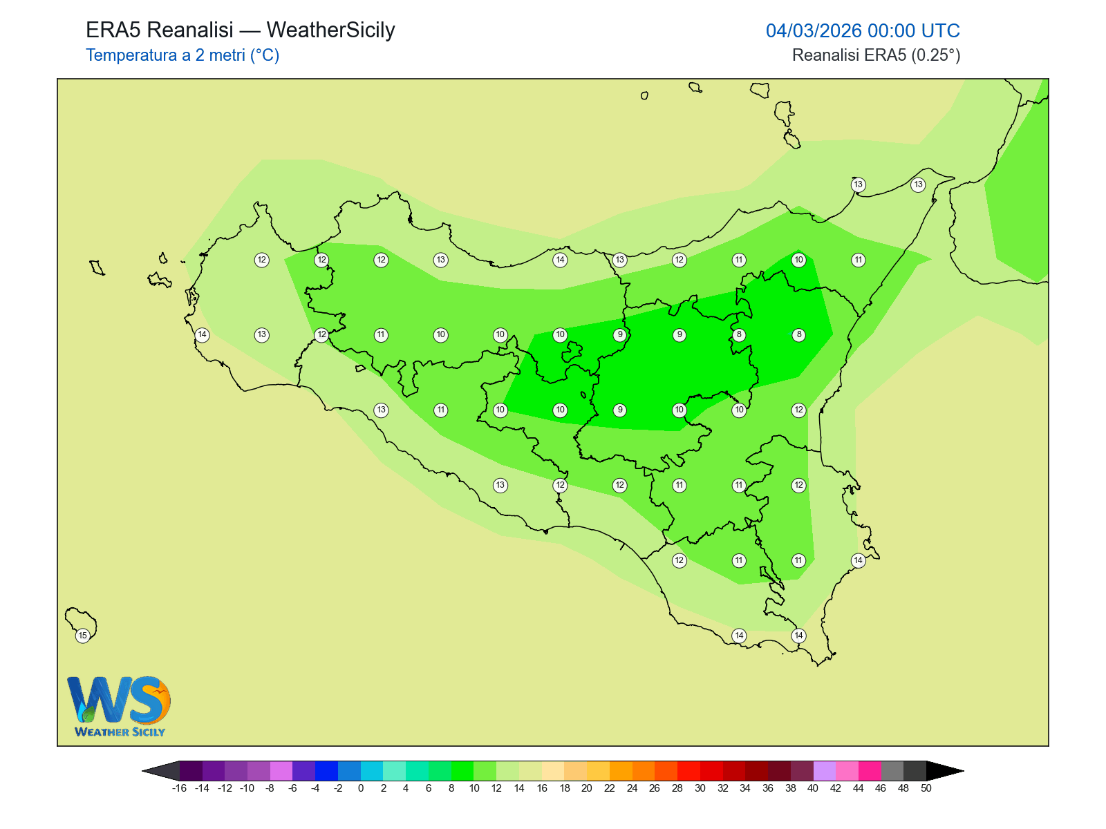 Temperatura a 2 metri · 2026030400