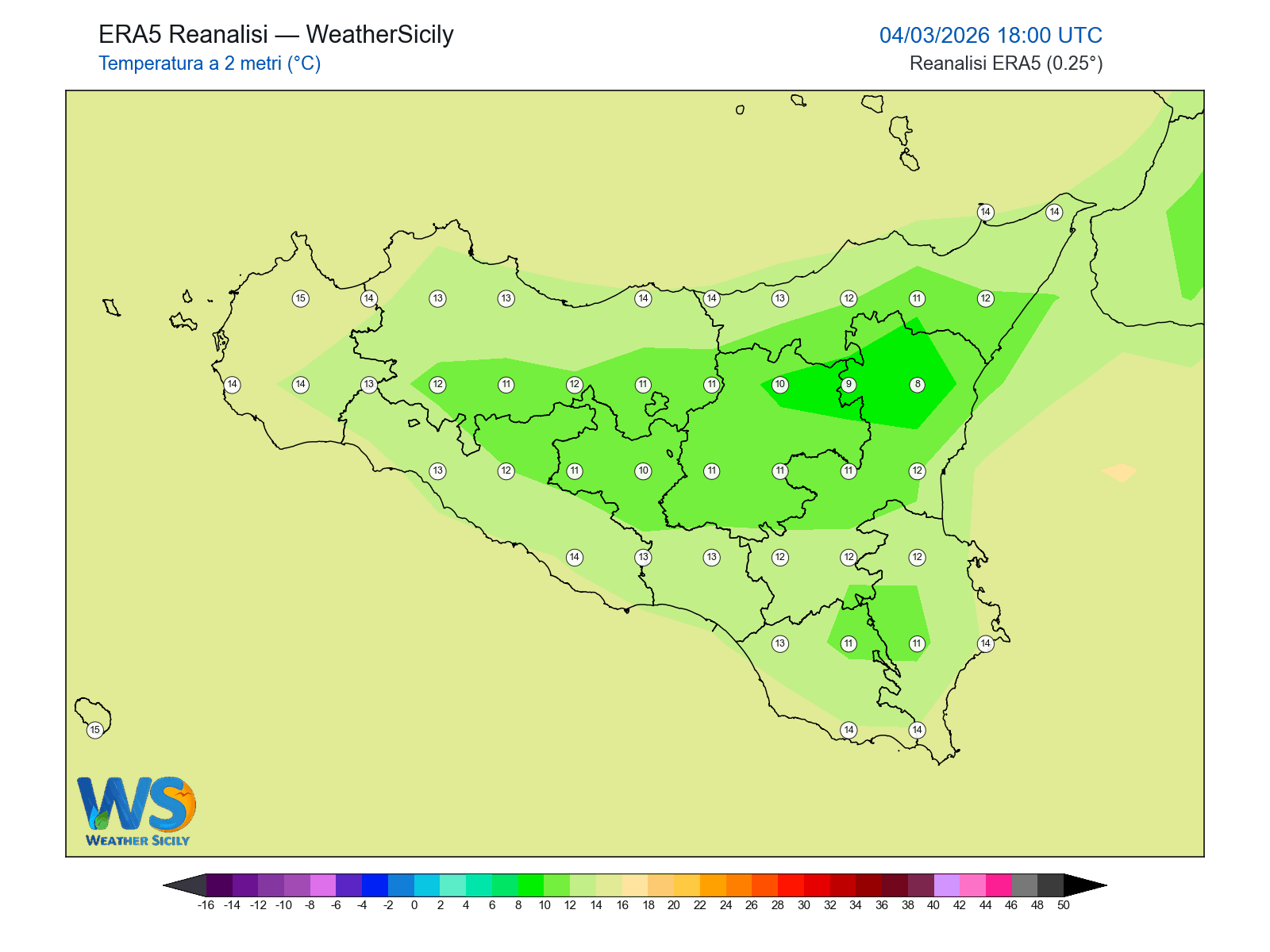 Temperatura a 2 metri · 2026030418
