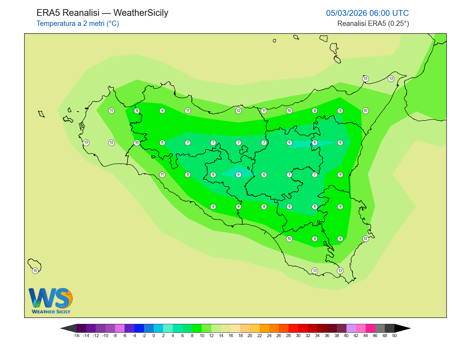 Temperatura a 2 metri · 2026030506