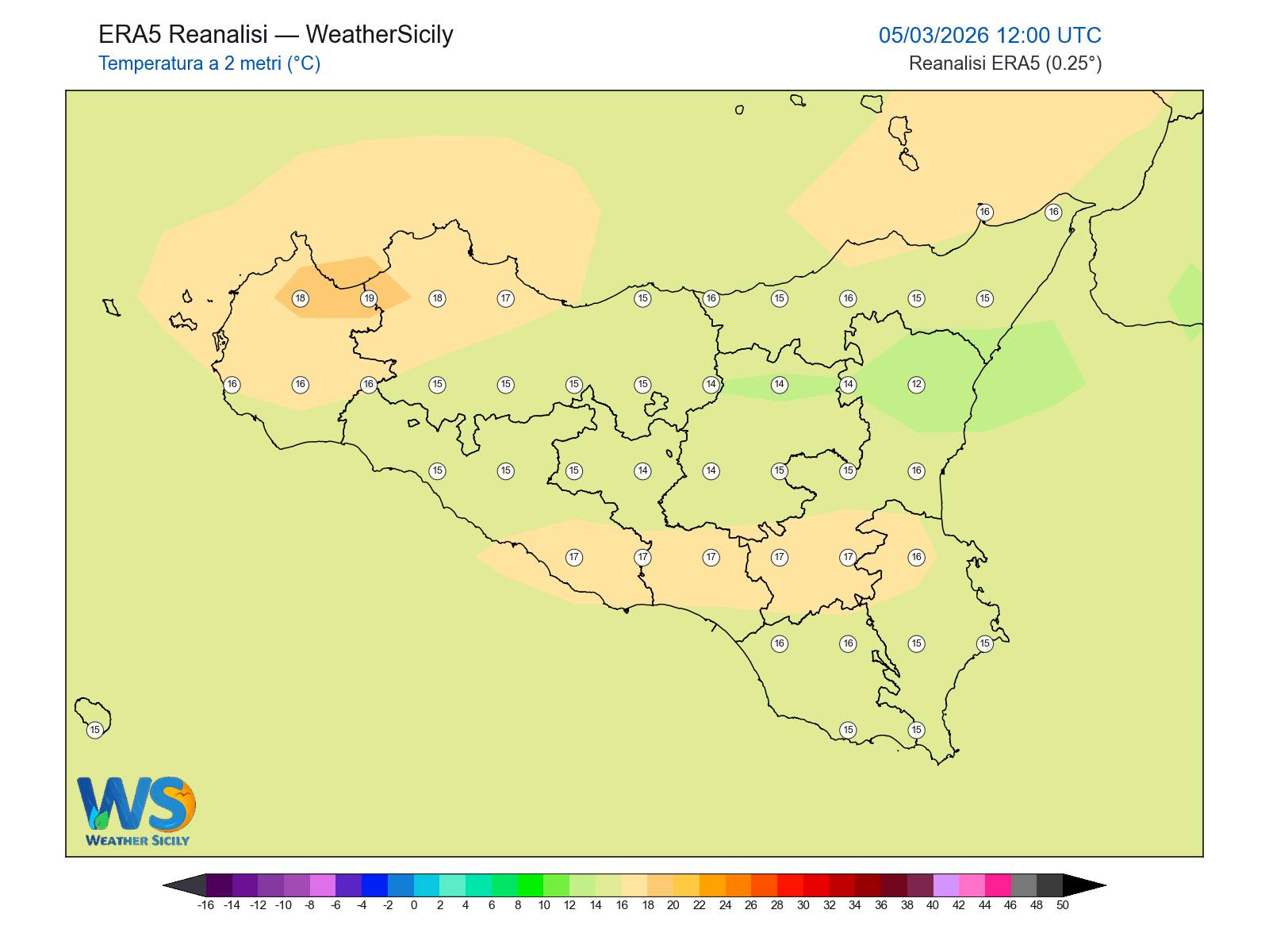 Temperatura a 2 metri · 2026030512