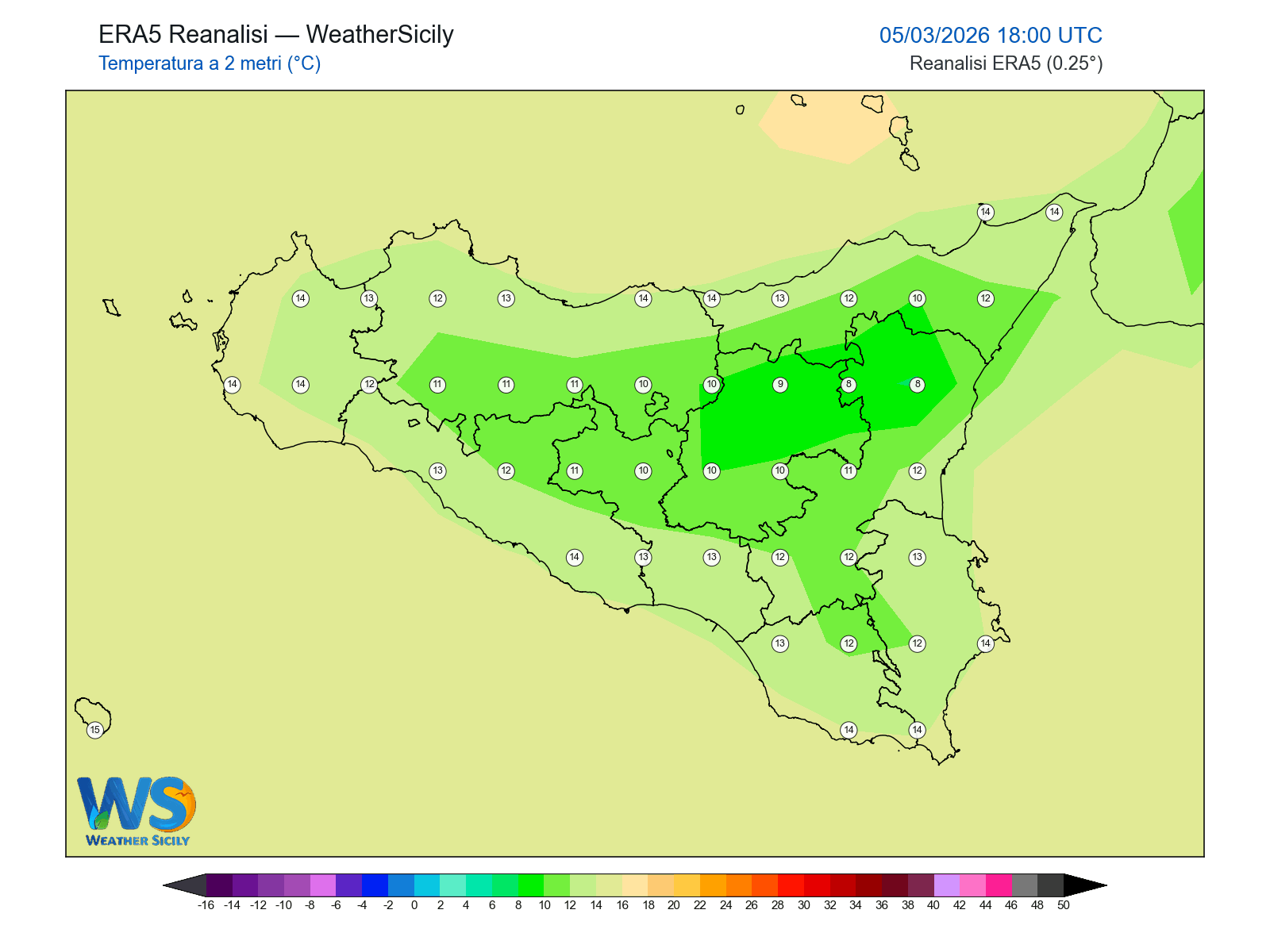 Temperatura a 2 metri · 2026030518