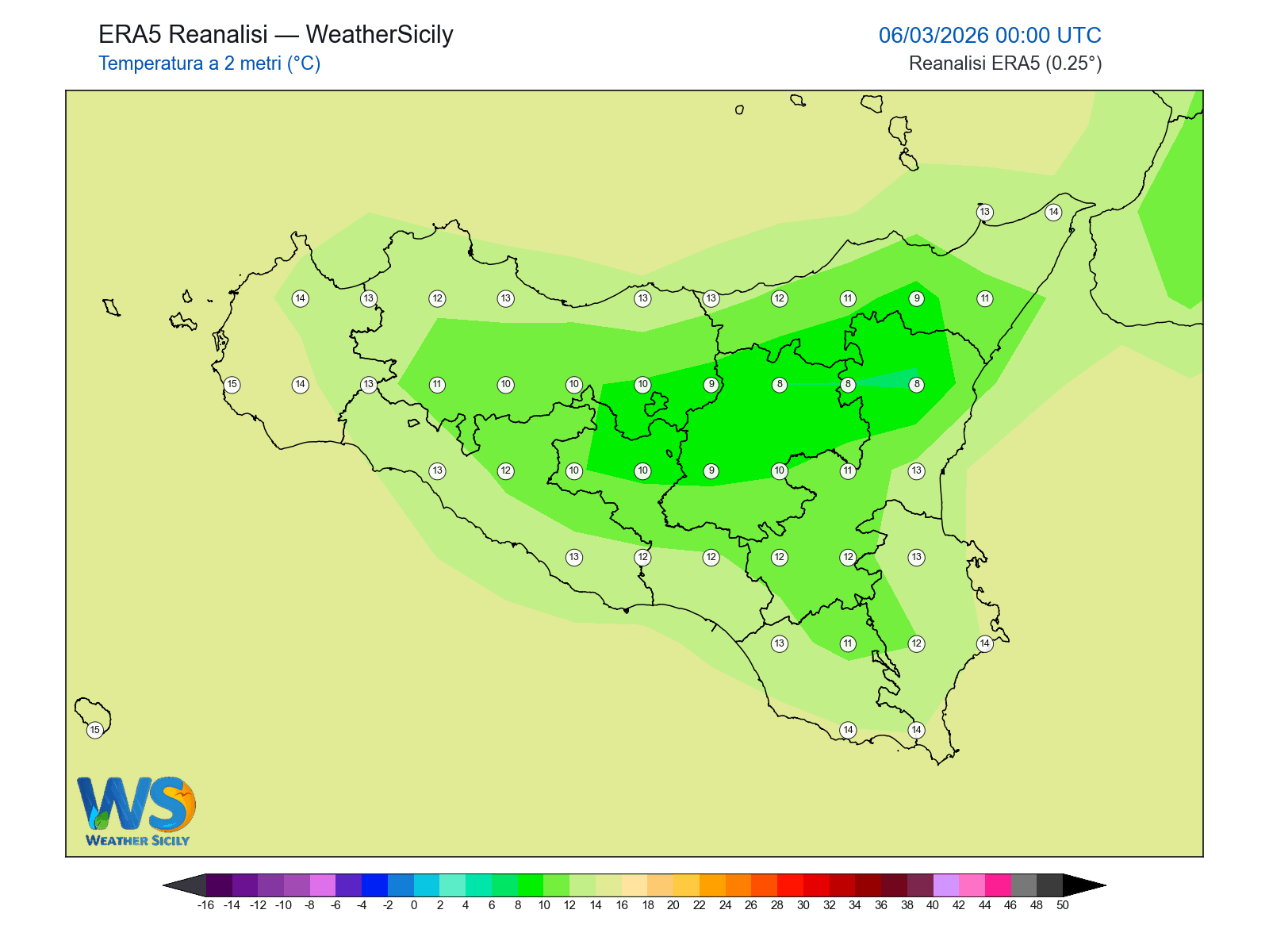 Temperatura a 2 metri · 2026030600