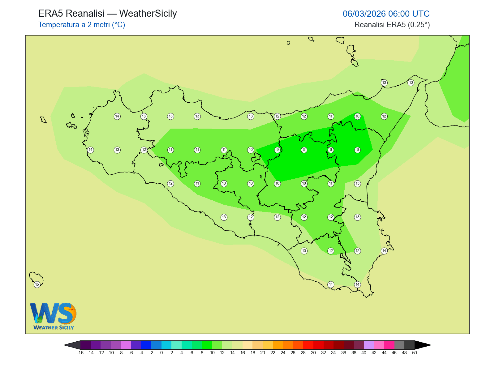 Temperatura a 2 metri · 2026030606