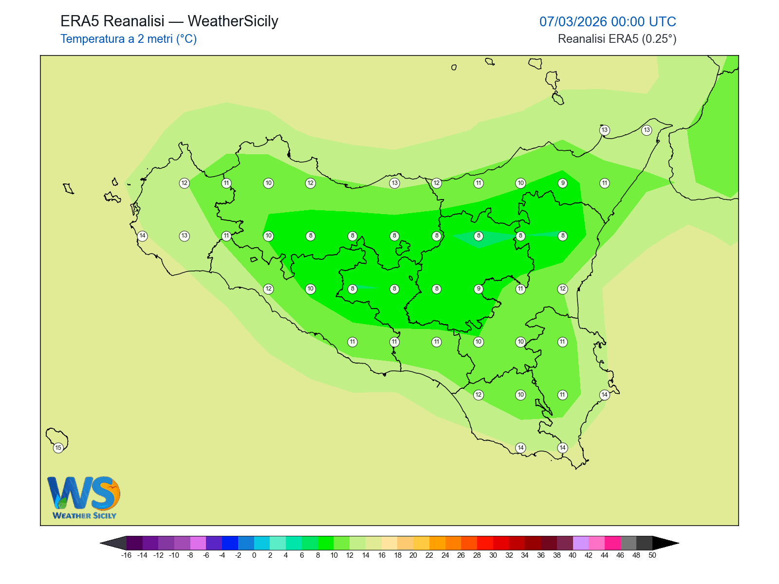 Temperatura a 2 metri · 2026030700