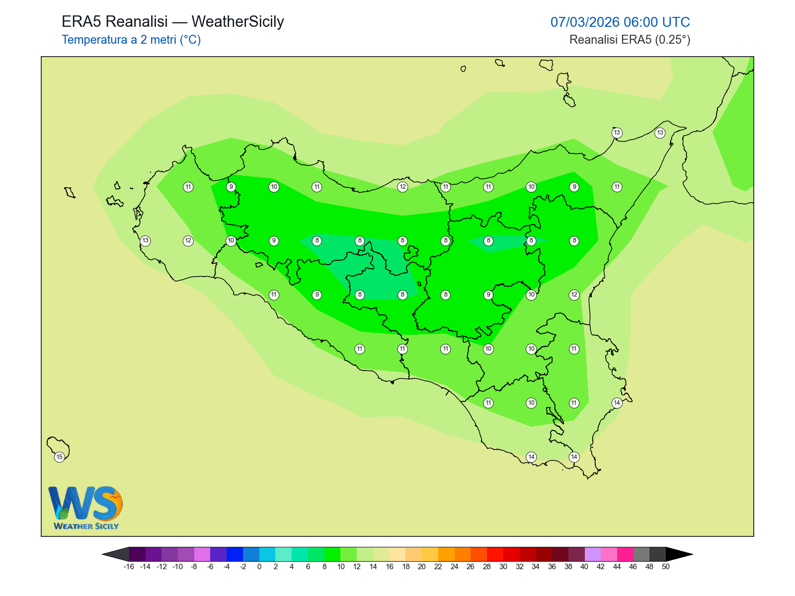 Temperatura a 2 metri · 2026030706