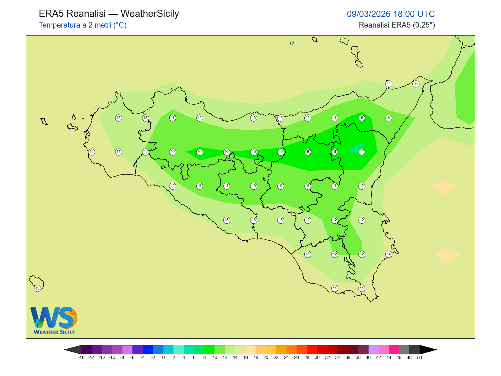 Temperatura a 2 metri · 2026030918