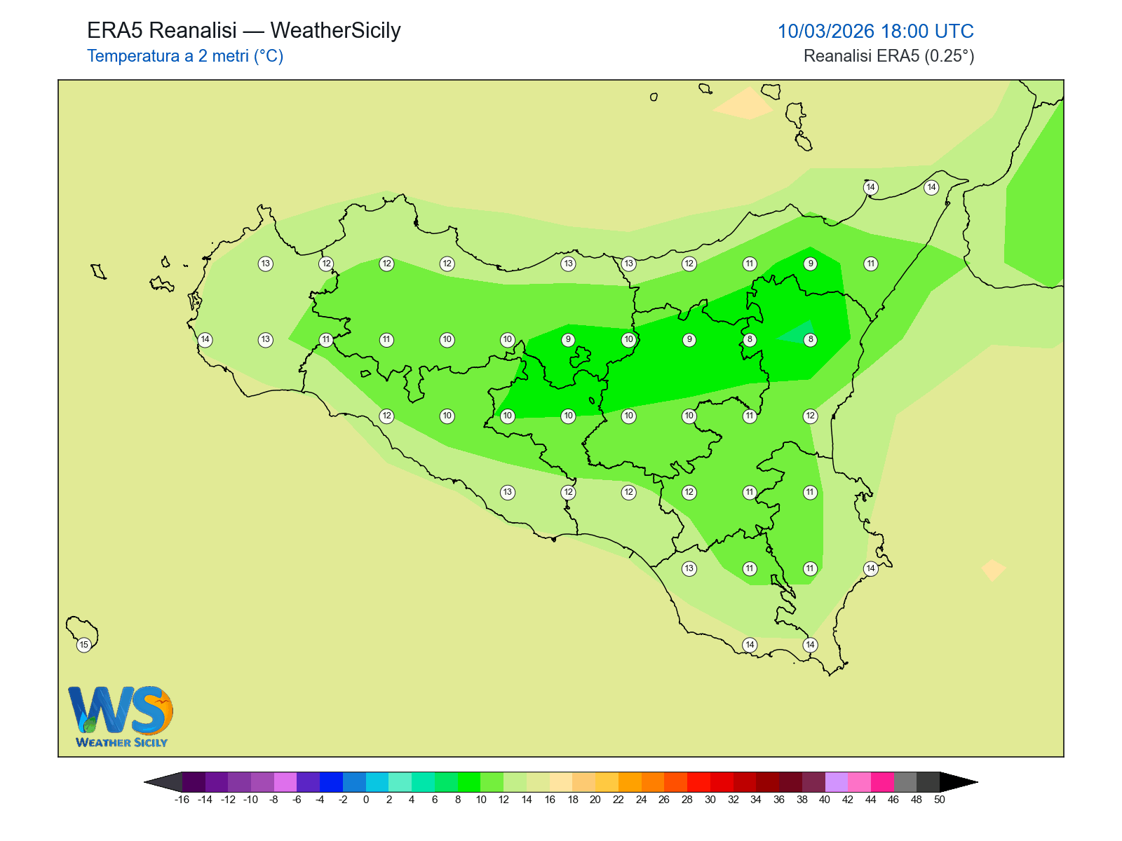 Temperatura a 2 metri · 2026031018
