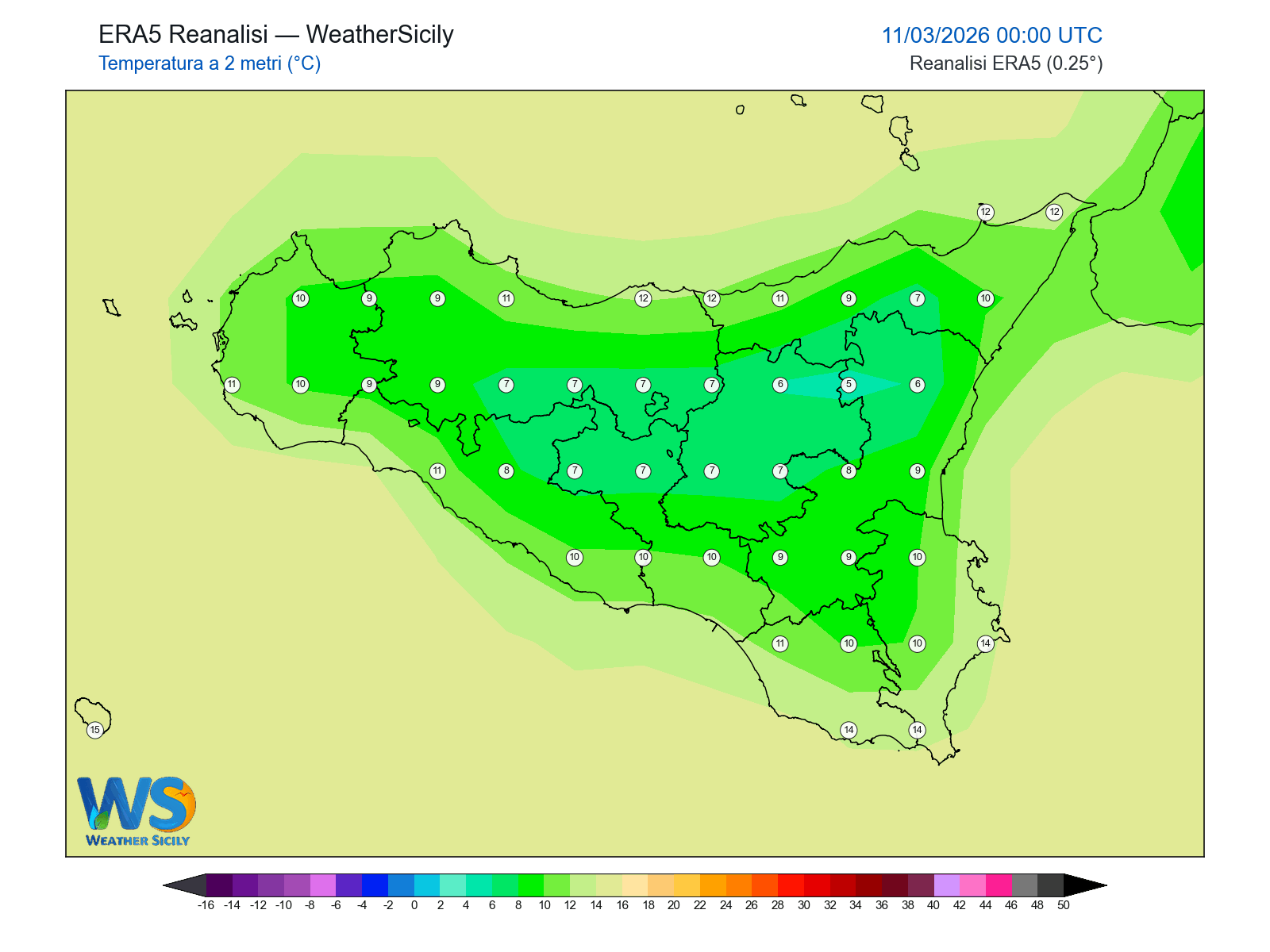 Temperatura a 2 metri · 2026031100