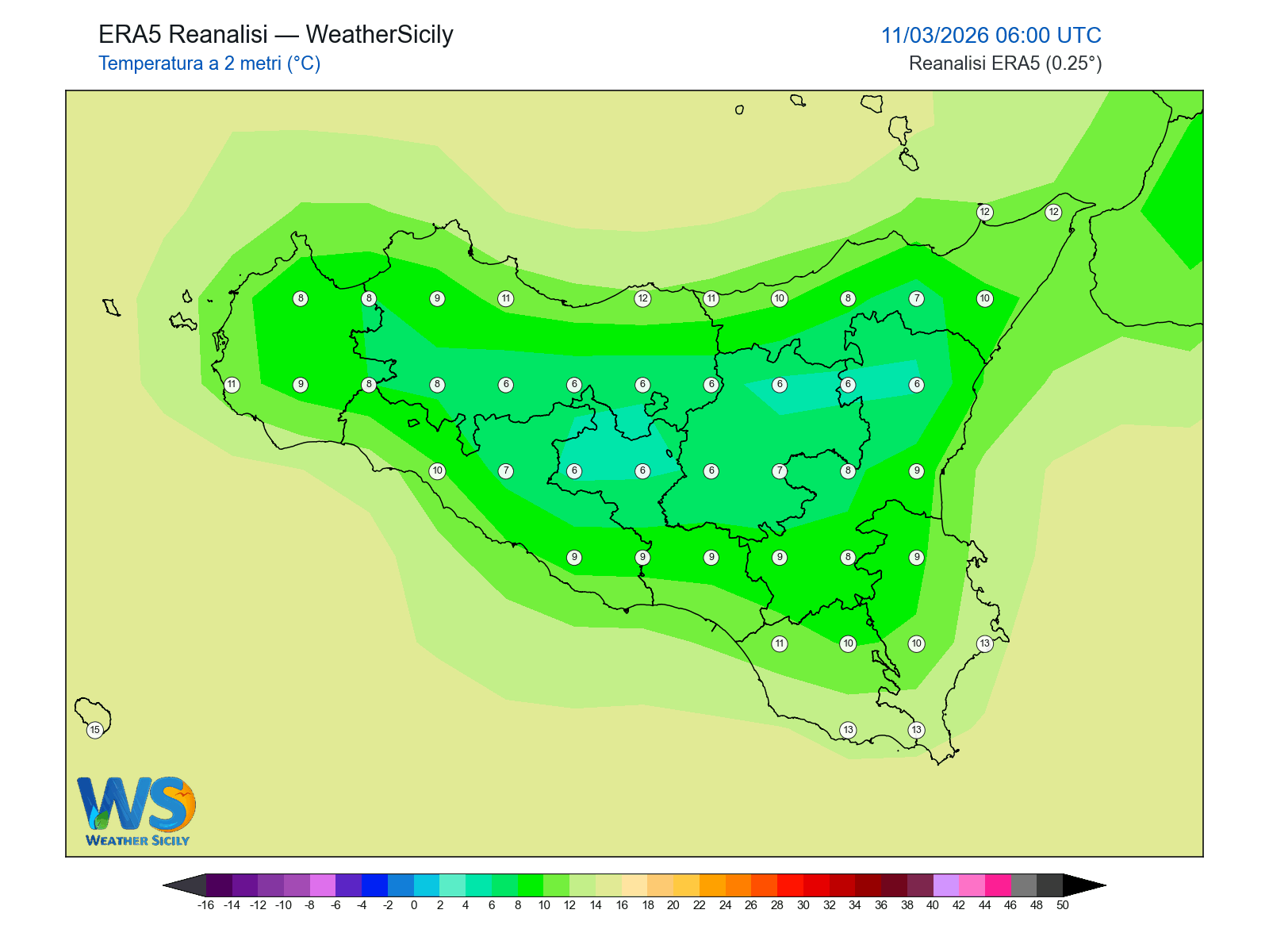 Temperatura a 2 metri · 2026031106